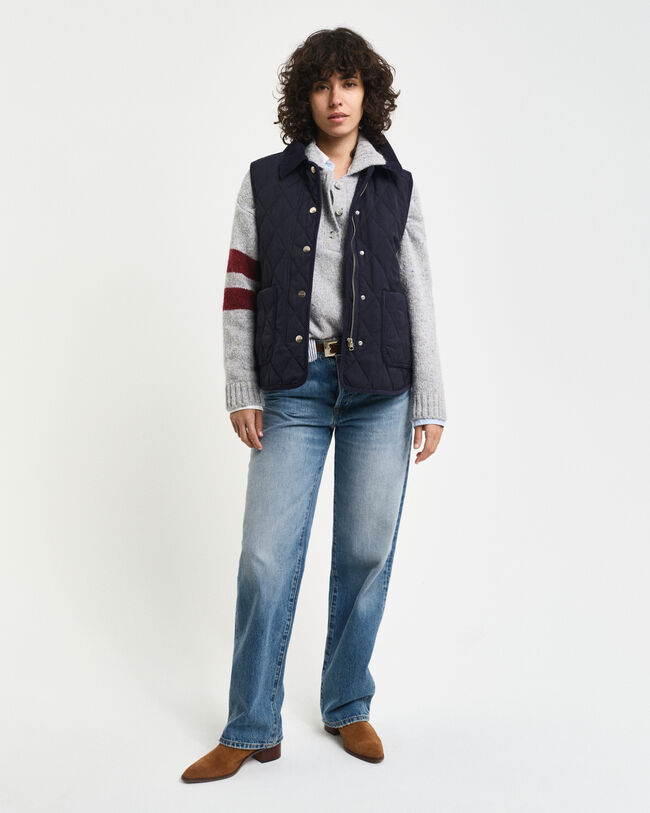 Steppweste mit Corddetails