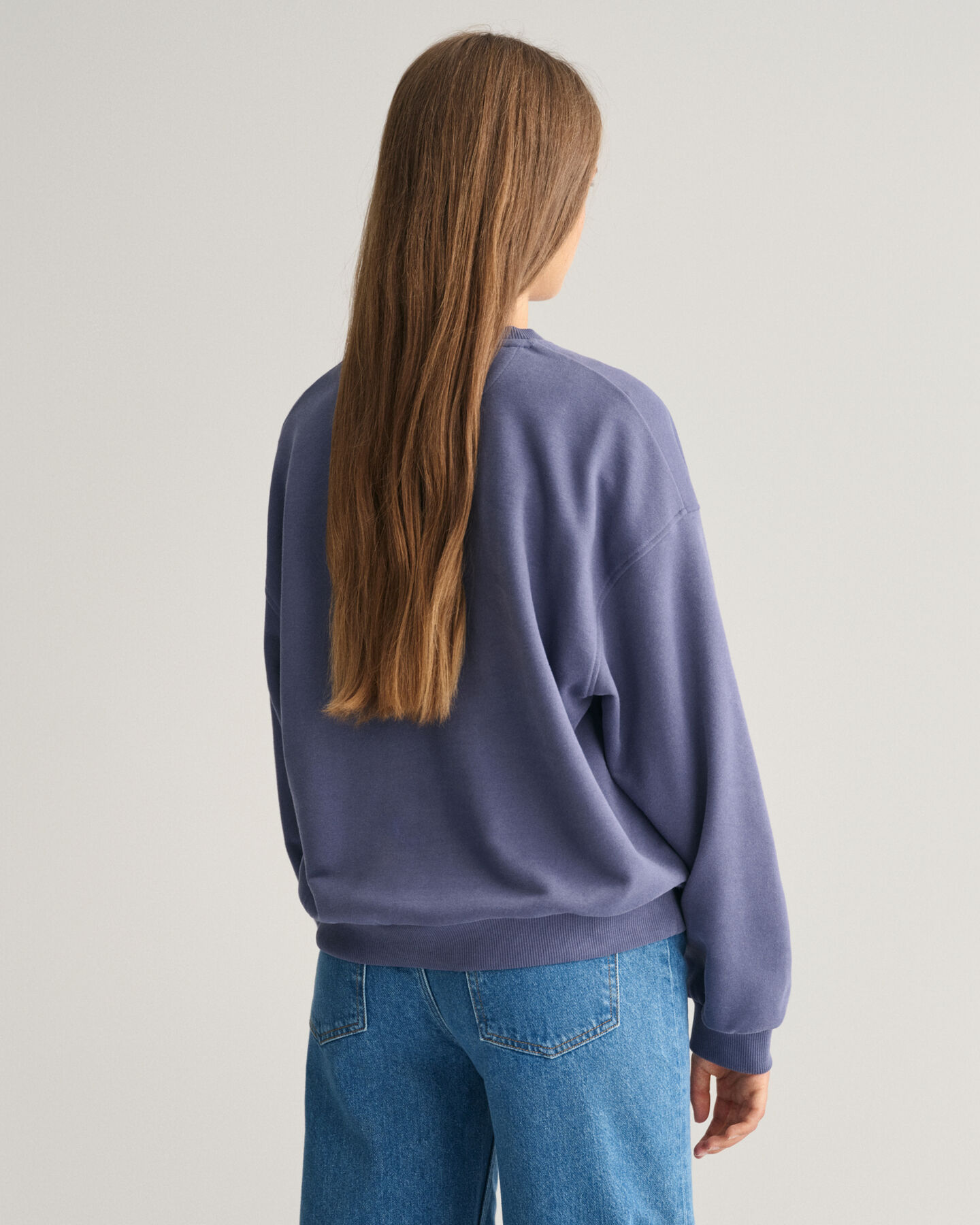 Teen Girls Oversized Script Graphic Sweatshirt