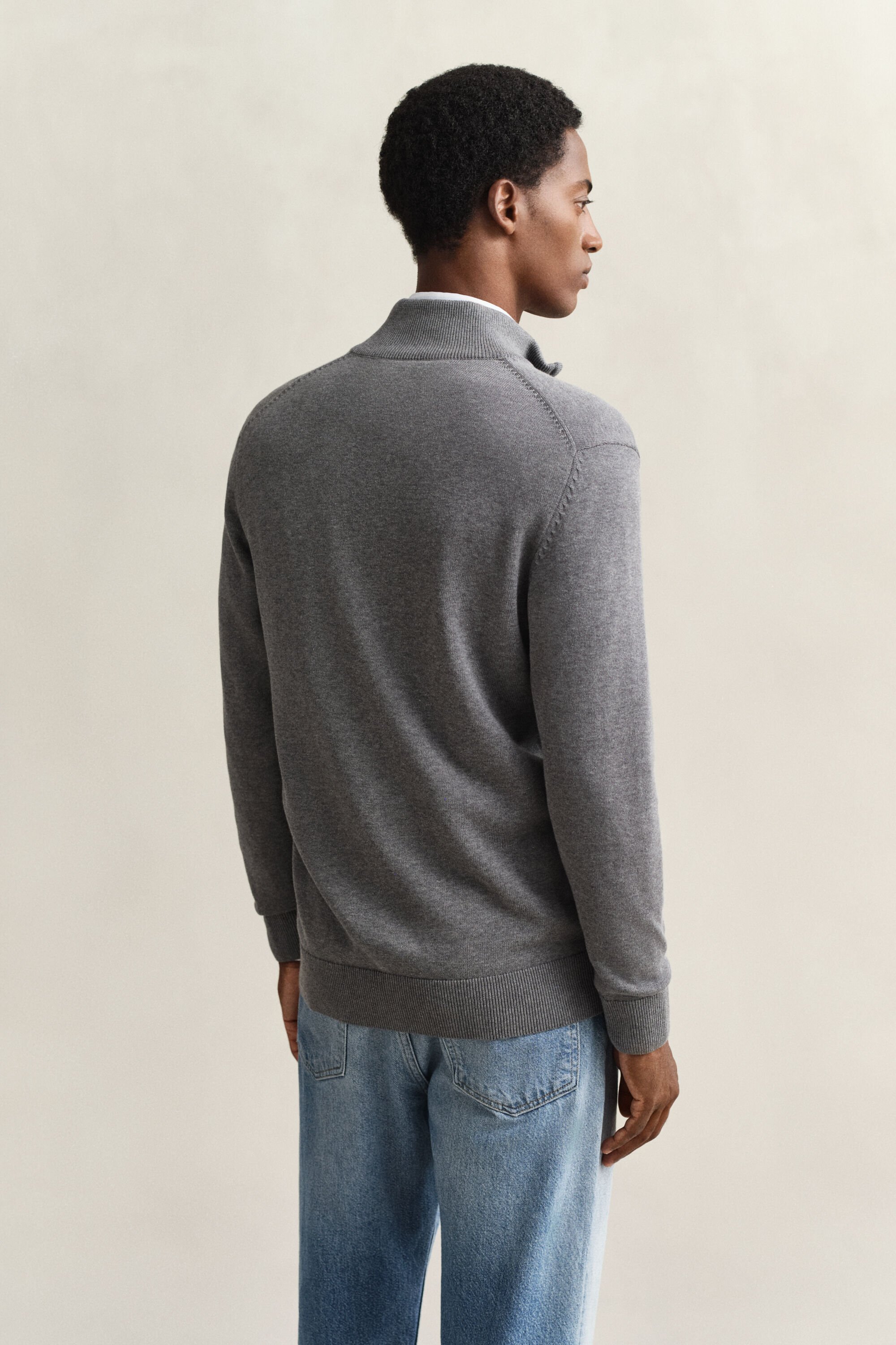 Casual Cotton Strickjacke mit Reißverschluss