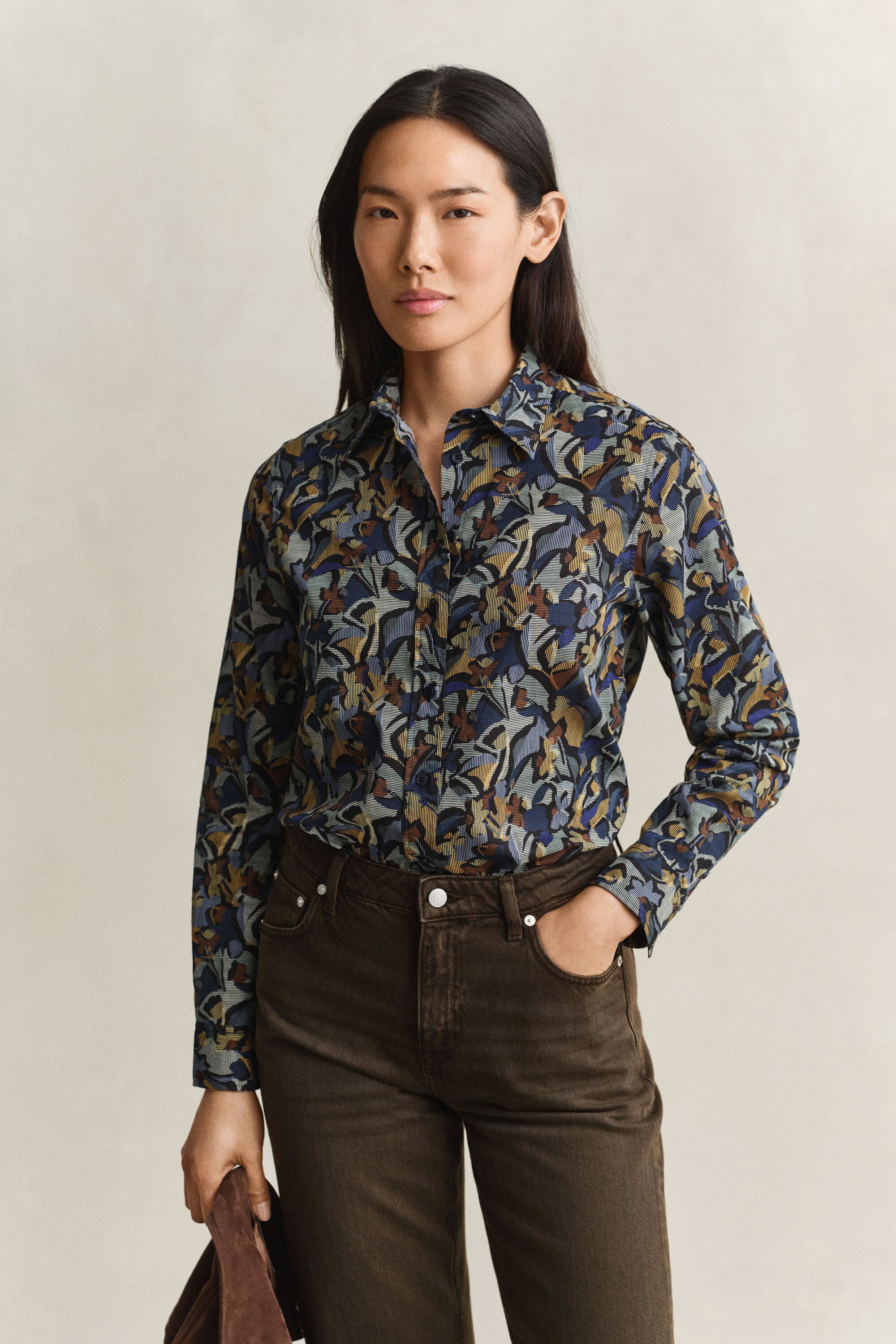 Bedruckte Bluse aus Baumwoll-Voile