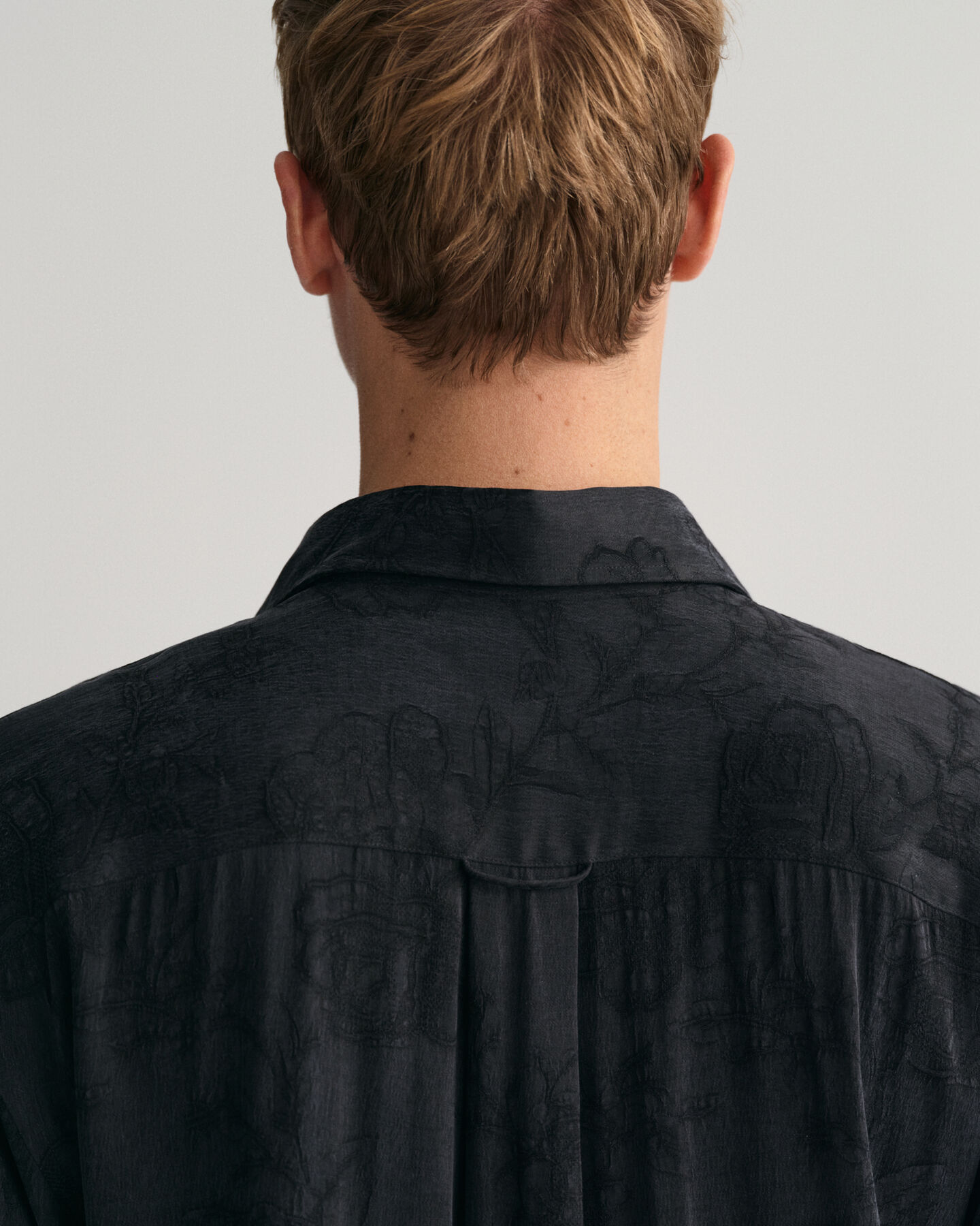 Relaxed Fit Jacquard Cupro Viskose Hemd