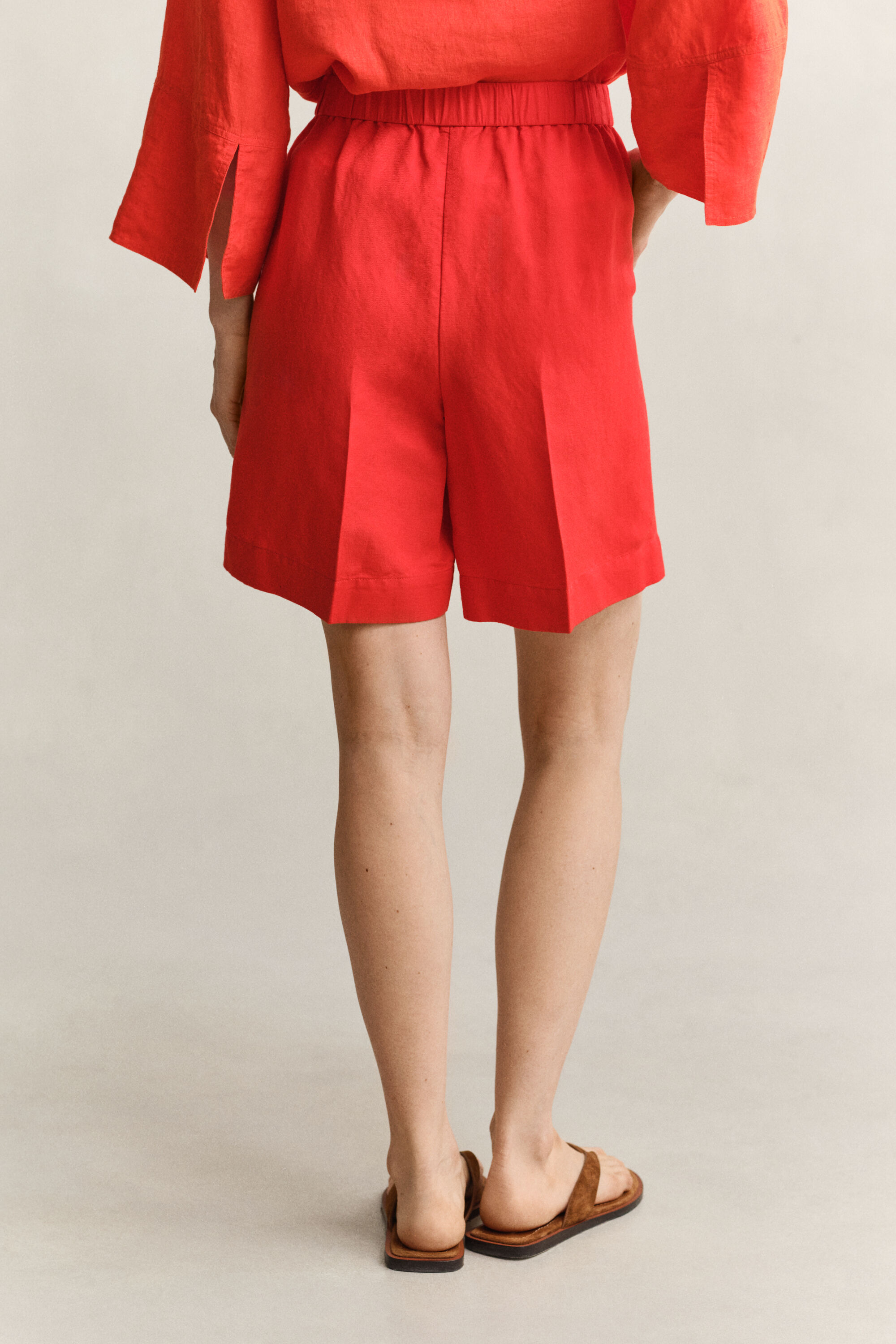Shorts aus Leinenmix