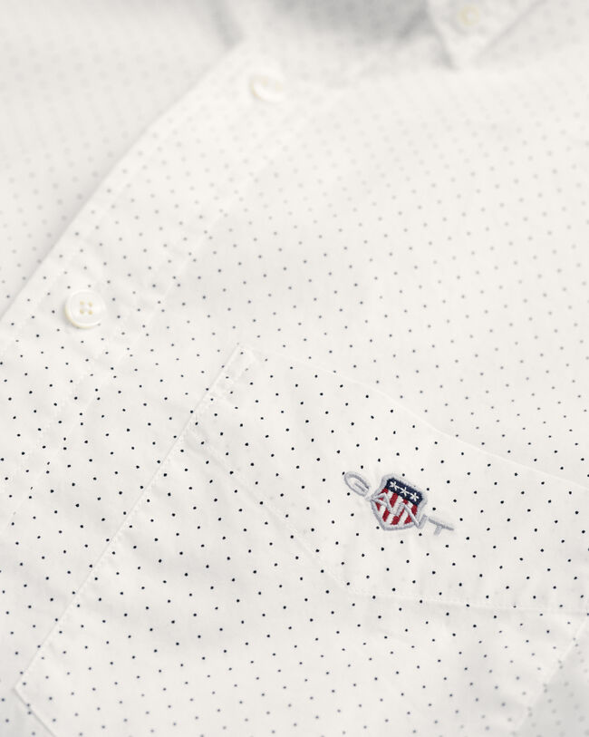 Regular Fit Popeline Hemd mit P&uuml;nktchenmuster