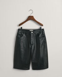 Leder Shorts mit geradem Bein