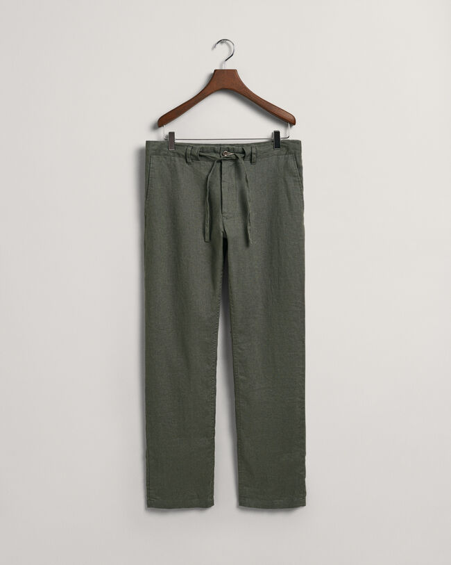 Relaxed Fit Leinen Kordelzughose