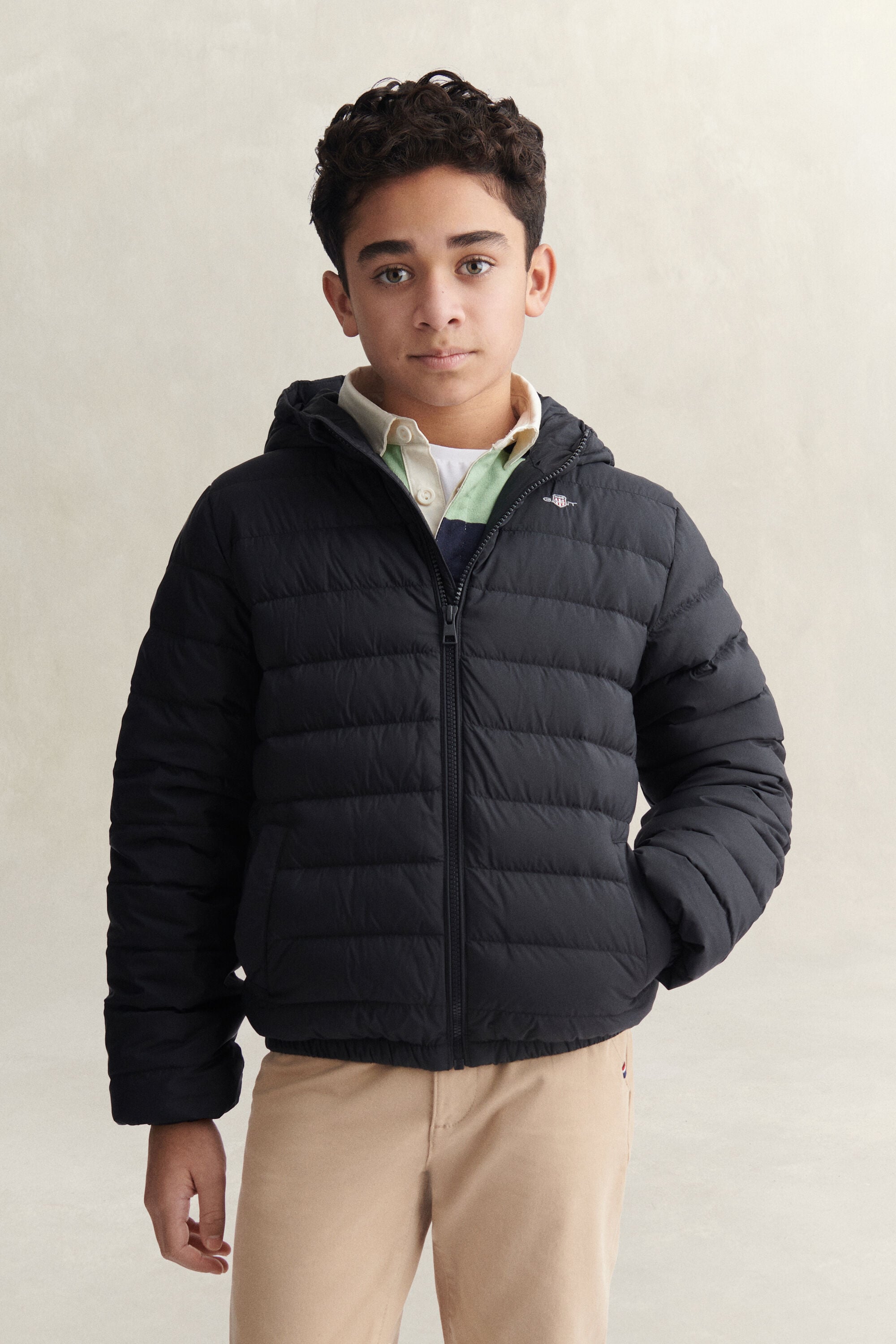 Leichte Teen Boys Daunenjacke mit Kapuze