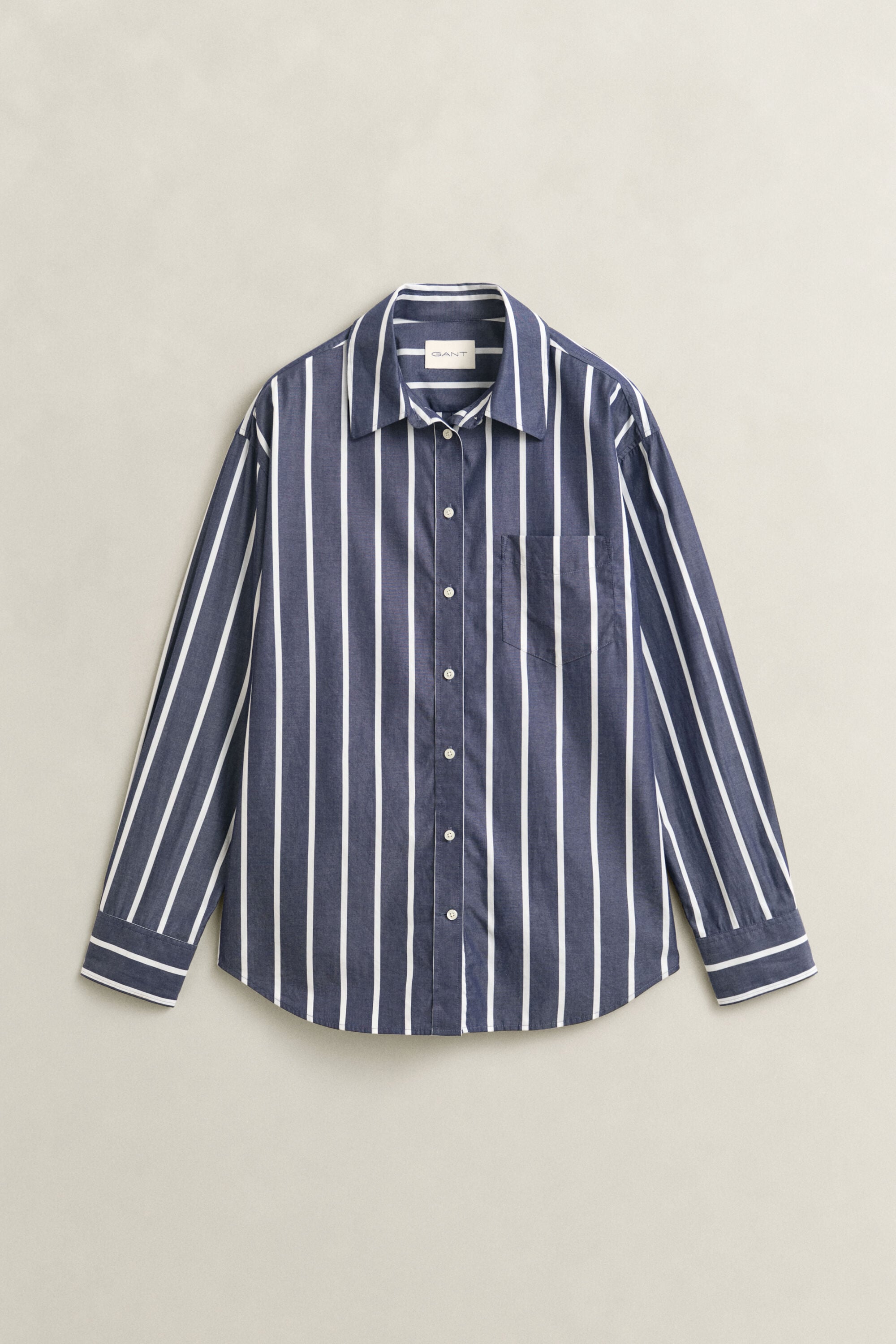 Relaxed Fit Classic Popeline-Bluse mit Streifen