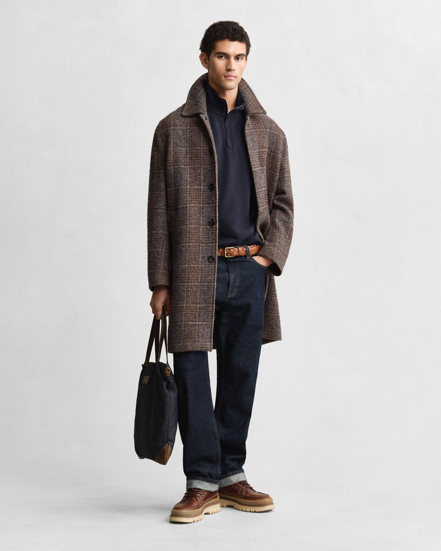 Leichtes Sacker Rib Sweatshirt mit Reißverschlusskragen