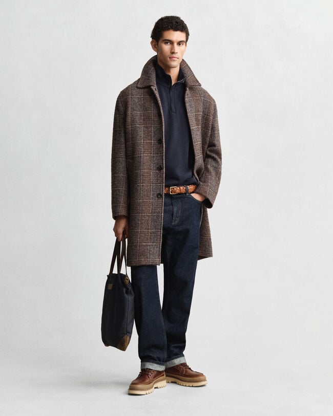 Leichtes Sacker Rib Sweatshirt mit Reißverschlusskragen