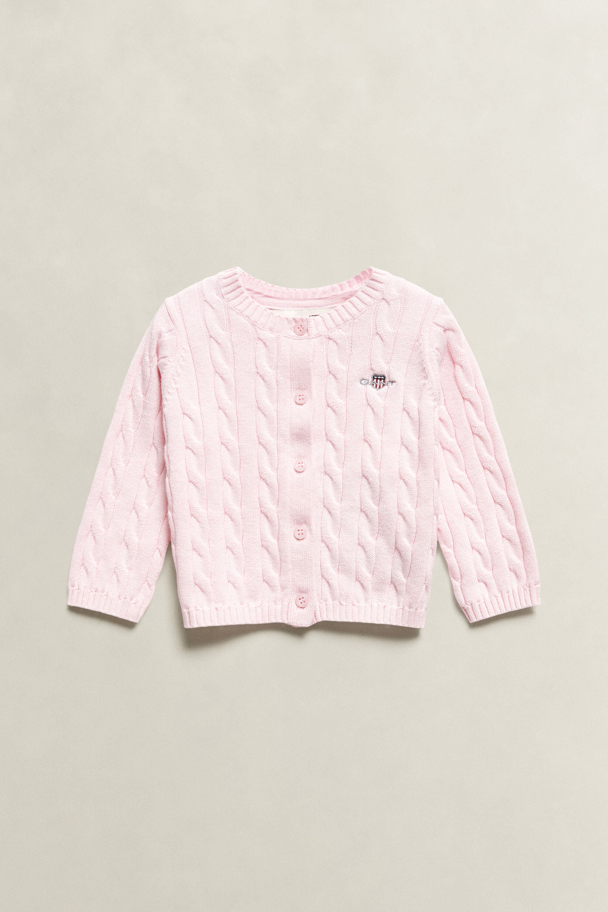 Baby Shield Zopfstrickjacke — LIGHT PINK