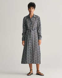 G Patterned Hendblusenkleid