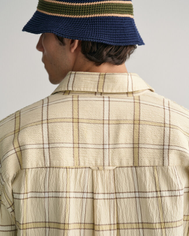 Strukturiertes Oversized Karohemd