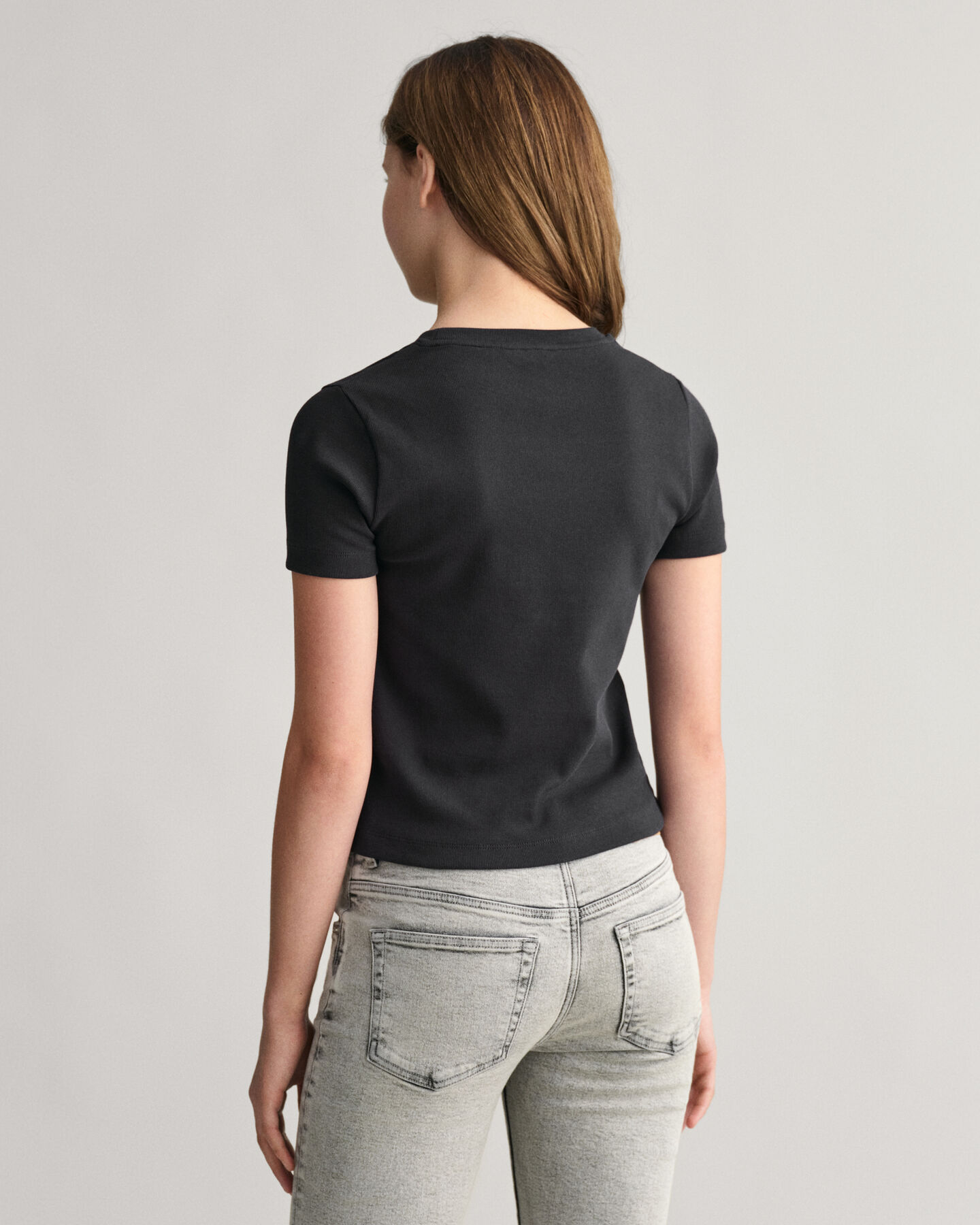 Teens Girls Geripptes Shield T-Shirt