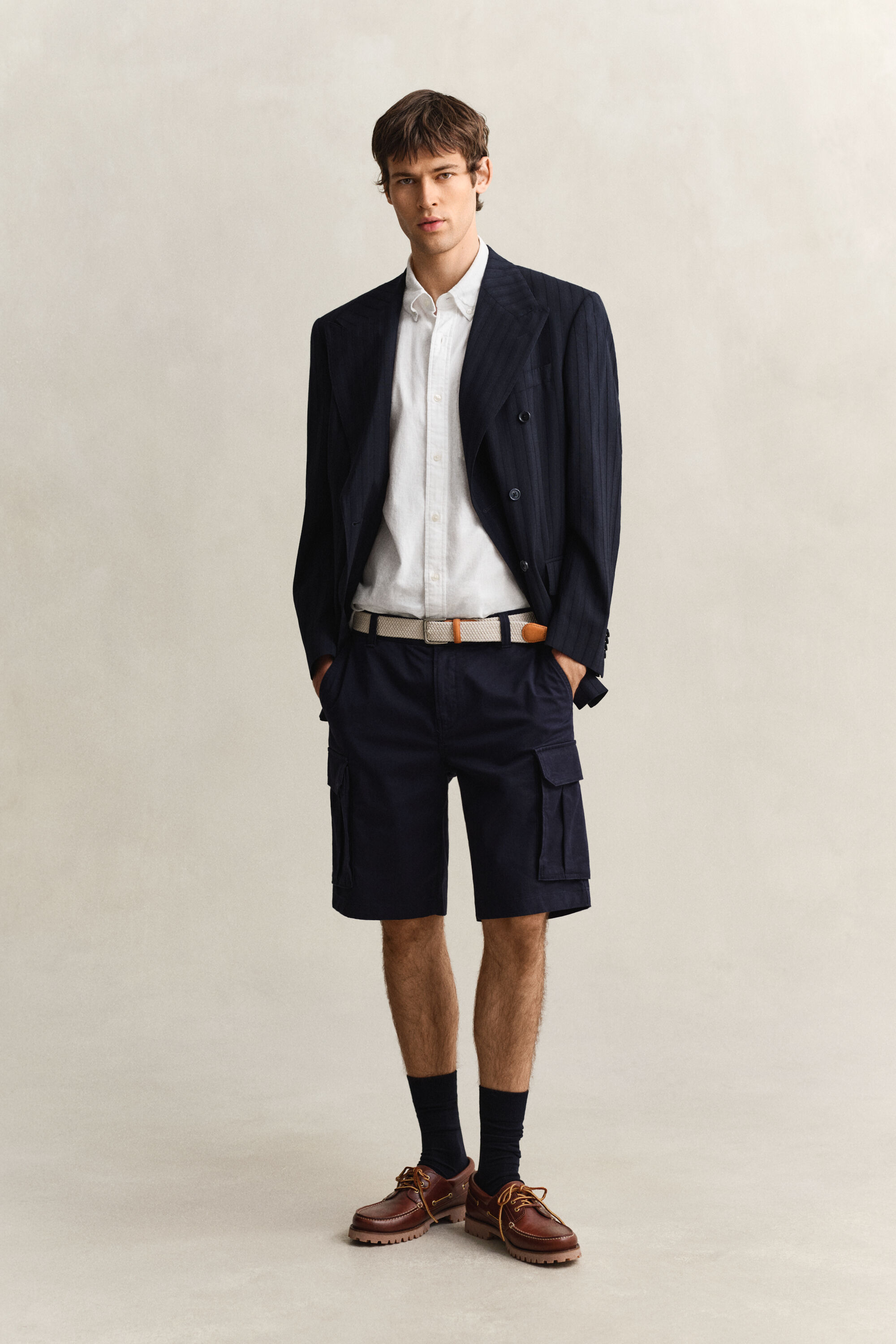 Kurzarm-Hemd aus Leinenmix