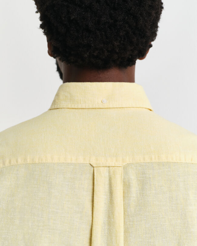 Regular Fit Baumwoll Leinen Kurzarmhemd