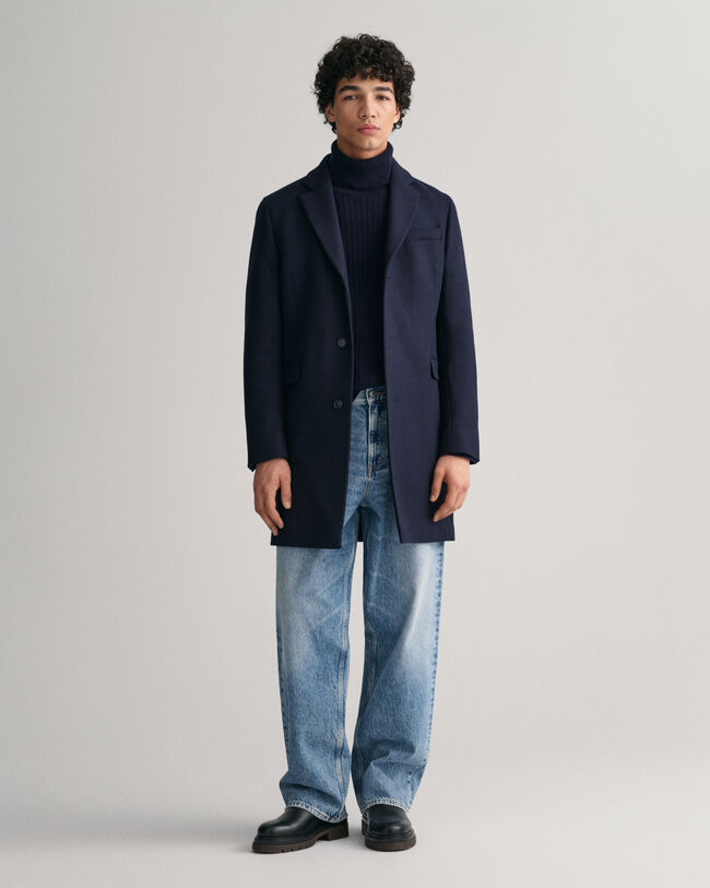 Tailored Fit Klassischer Woll Topcoat