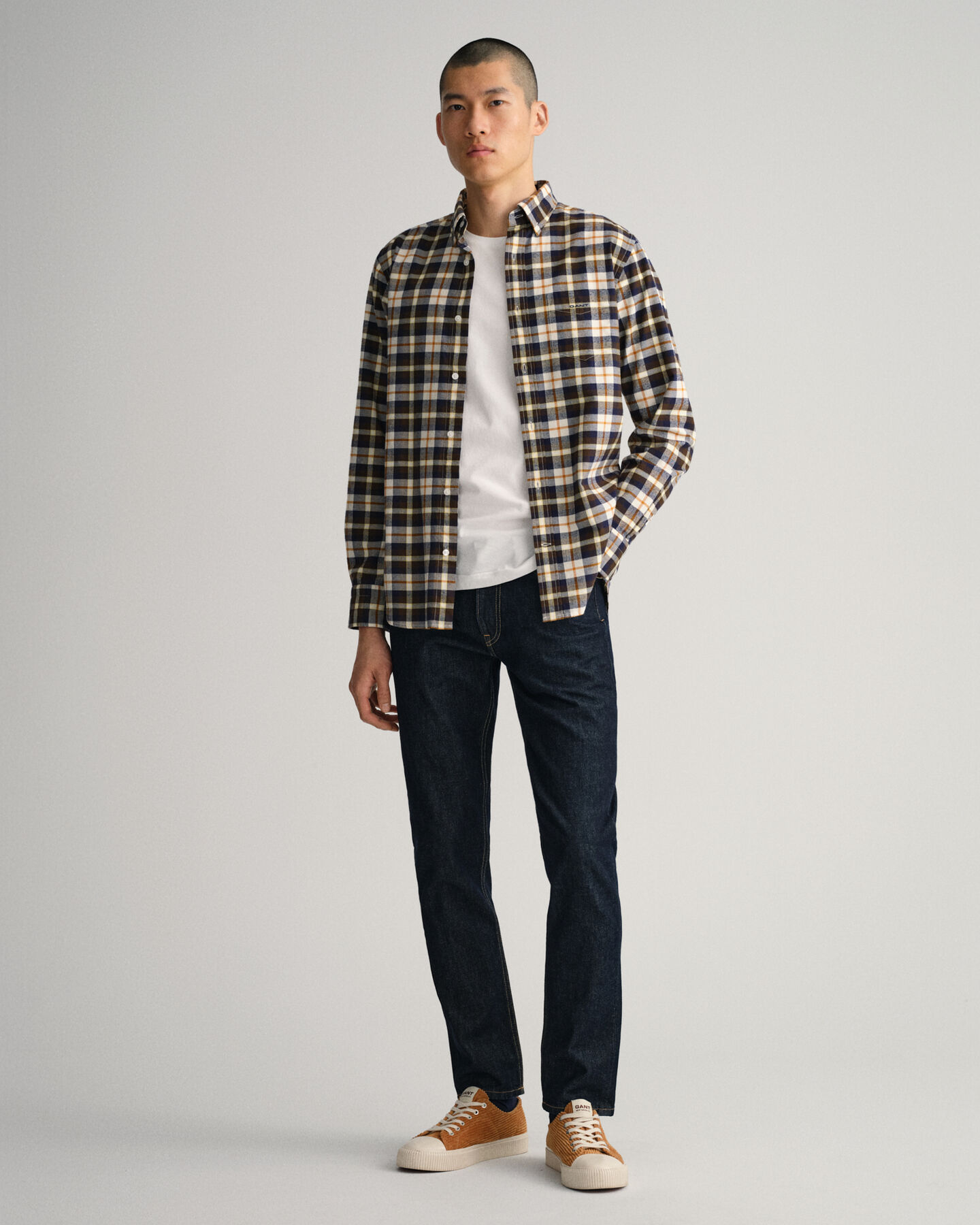 Regular Fit Hemd aus gebürstetem Oxford-Gewebe mit Tartan-Muster