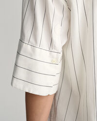 Gestreifte Relaxed Fit Luxury Oxford Kurzarmbluse