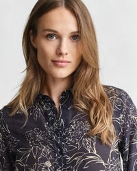 Regular Fit Bluse aus Baumwolle und Seide mit Blumen-Print