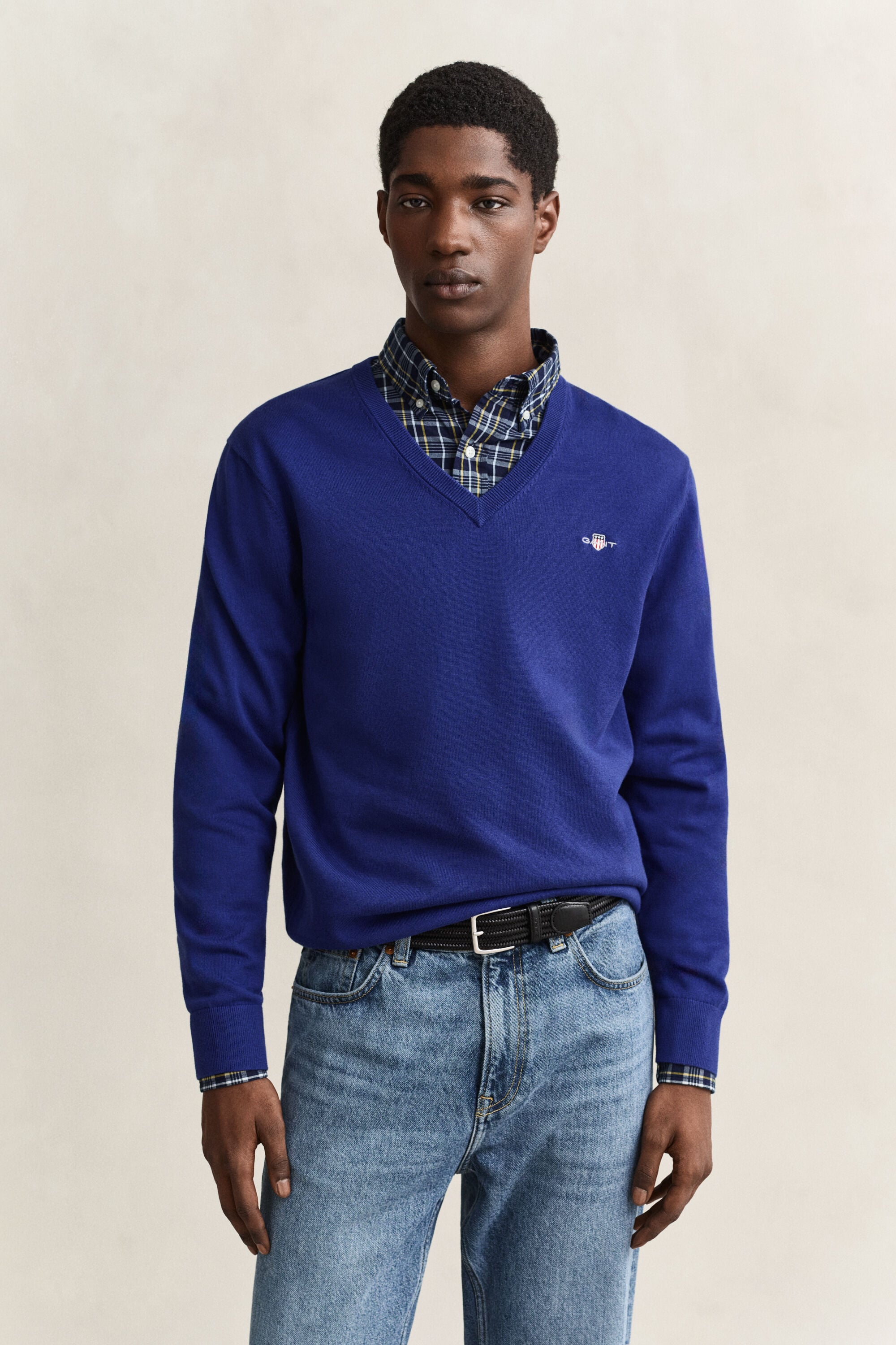 Klassischer V-Neck Pullover aus Baumwolle