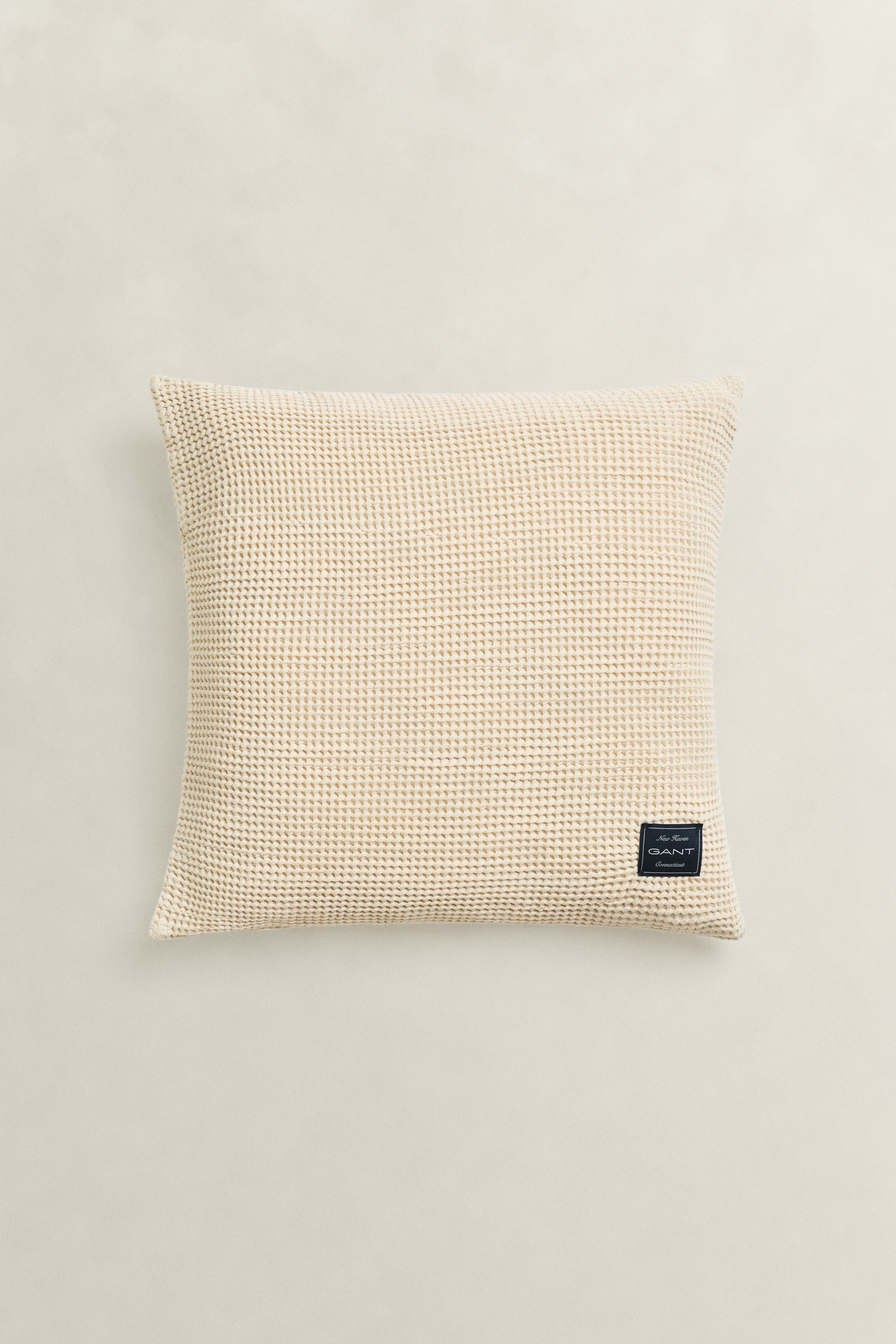 GANT Wohnaccessoires Waffle Textured Kissenhülle aus Baumwolle (50x50) FADED BEIGE