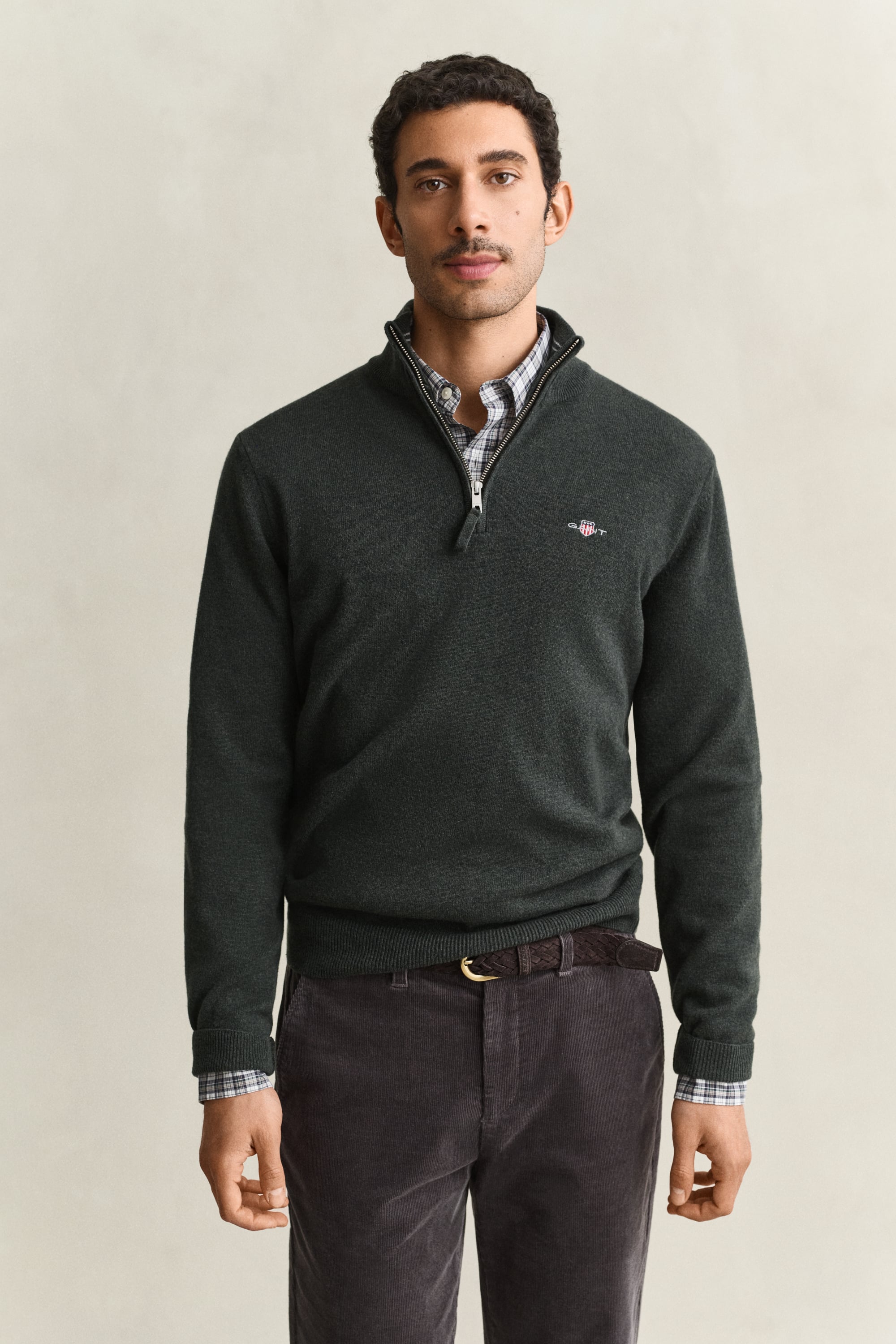 Gant Herren Dark Moss Grün Troyer Aus Lambswool (Xl)