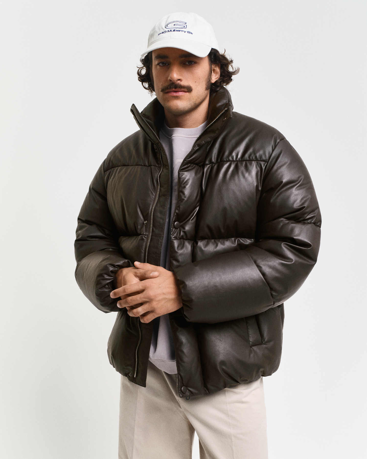 Faszinierend Leder Puffer Jacke Ebenbild