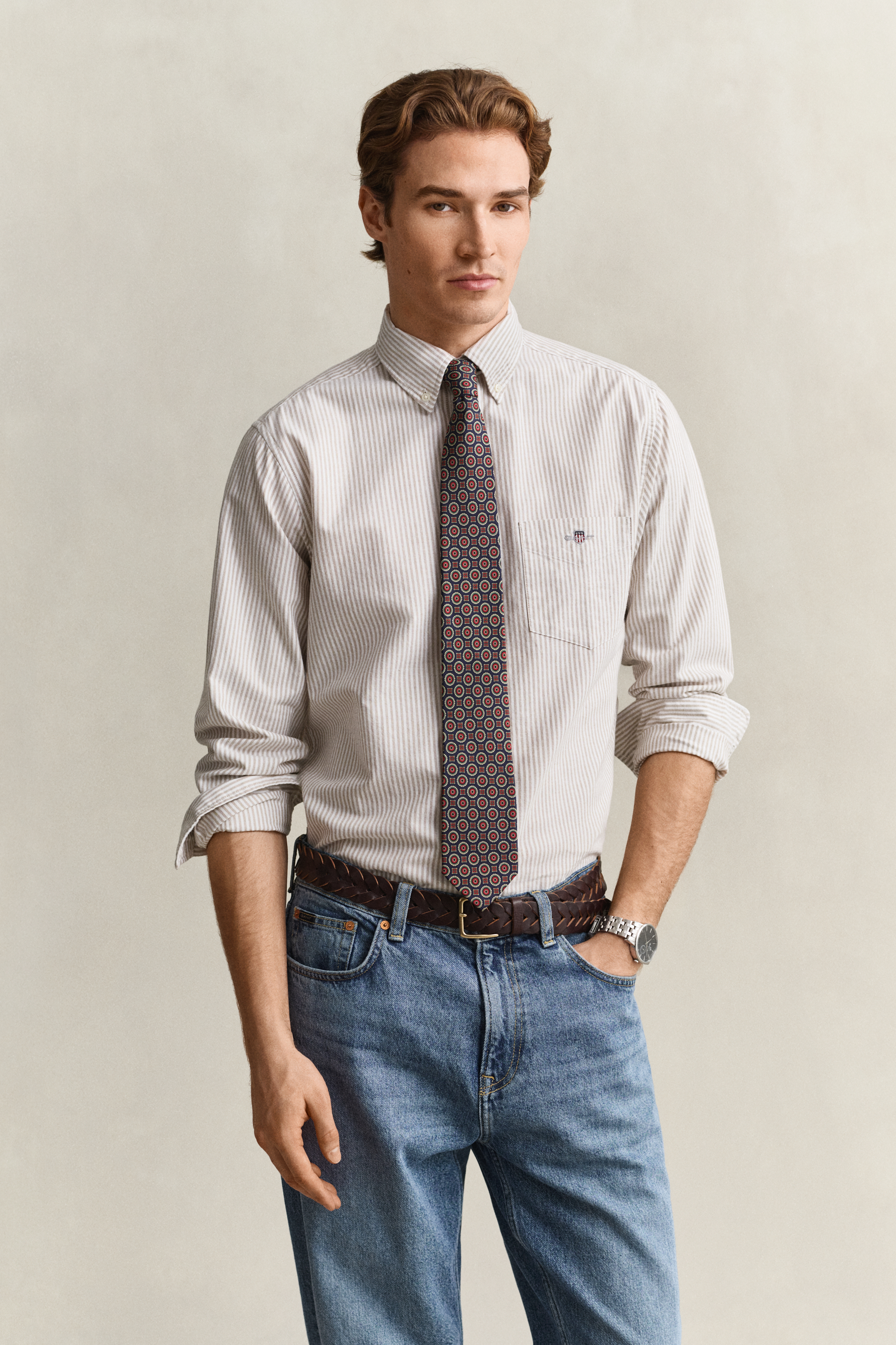 Gant Classic Oxford Stripe Shield Logo Casual Shirt - Bild 3