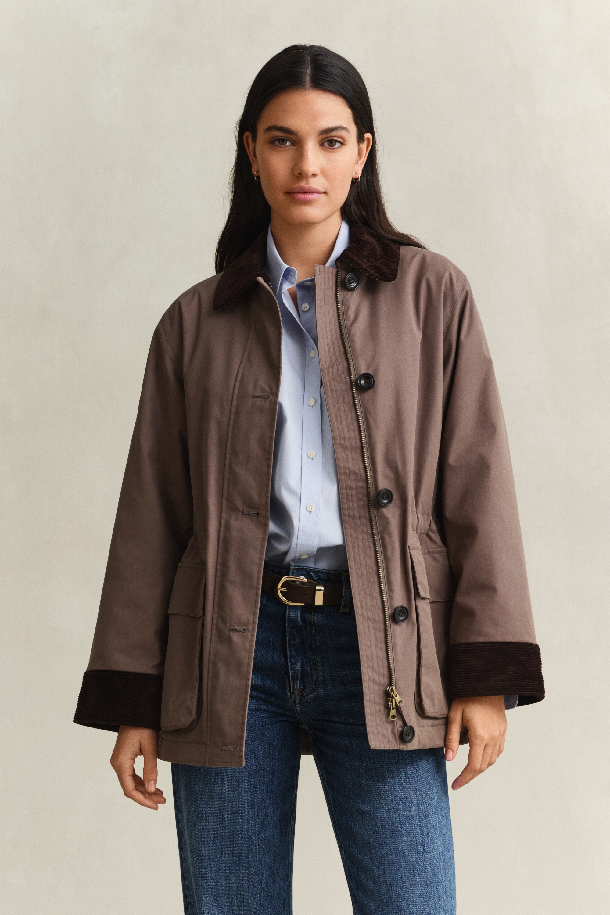 Gant Damen Faded Taupe Gewachste Barn Jacke (S)