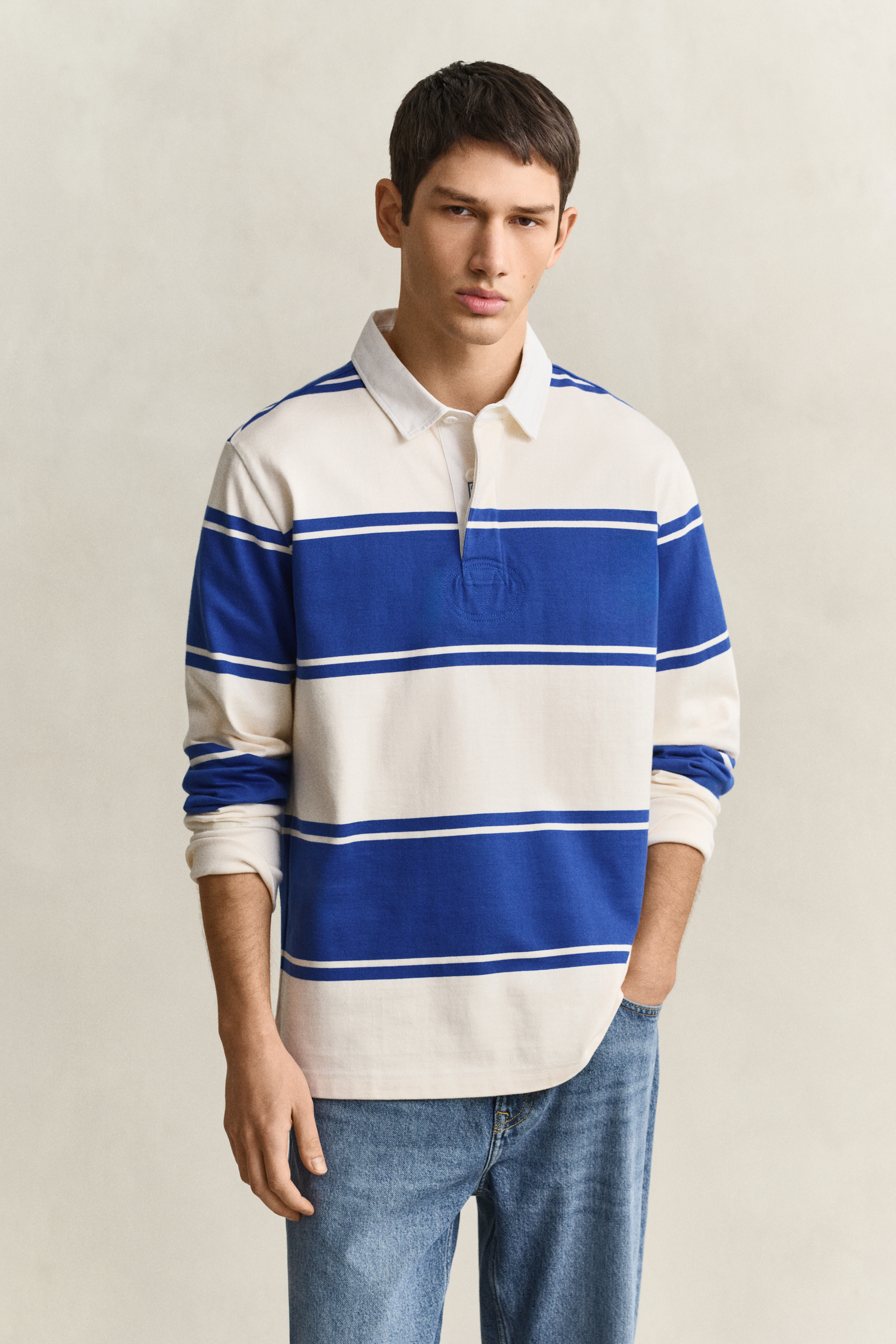 Gant Herren Blau Pullover Baumwolle Gestreift - Bild 4