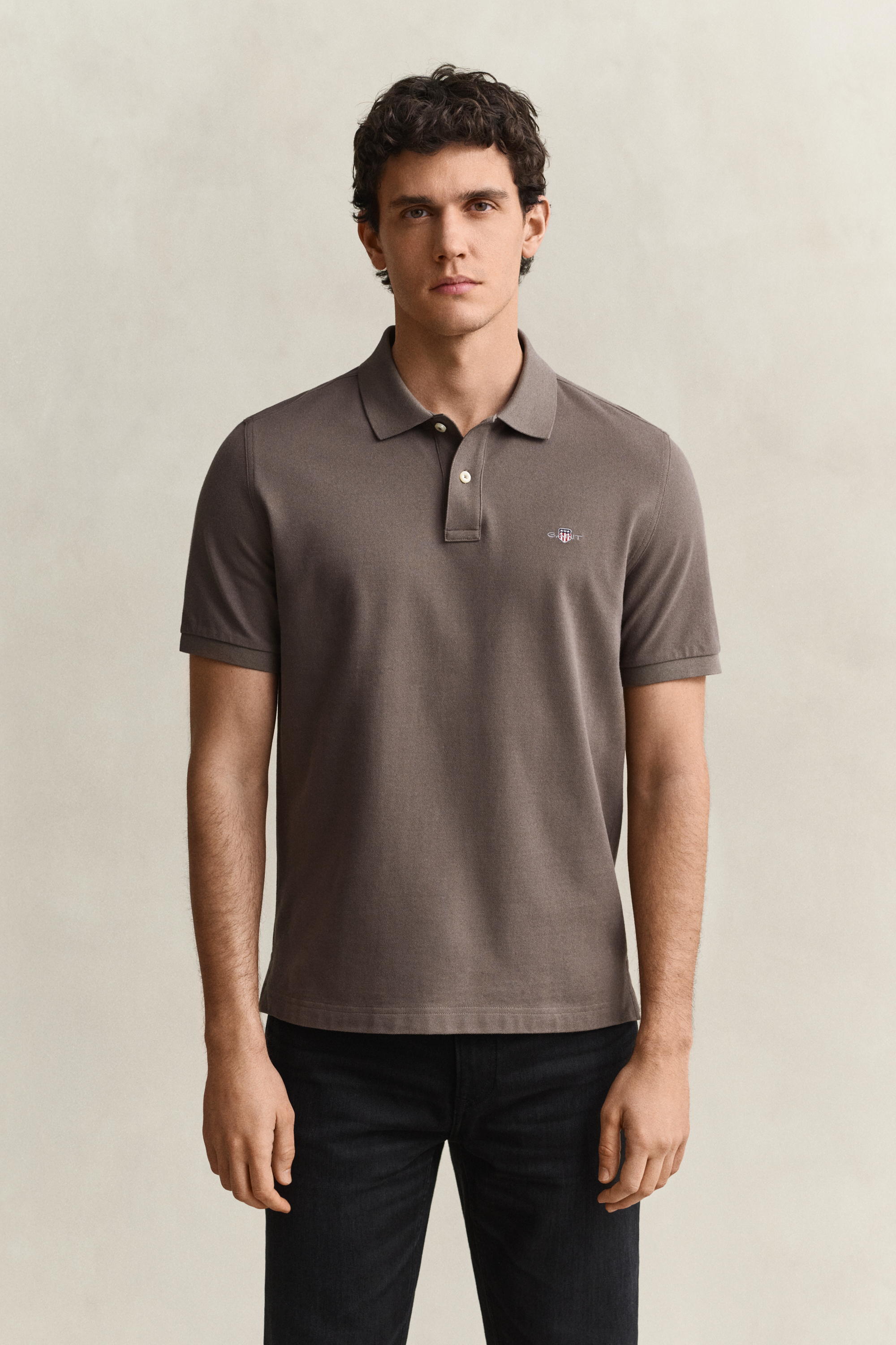 Gant Herren Faded Taupe Classic Regular Fit Poloshirt (L) - Bild 3