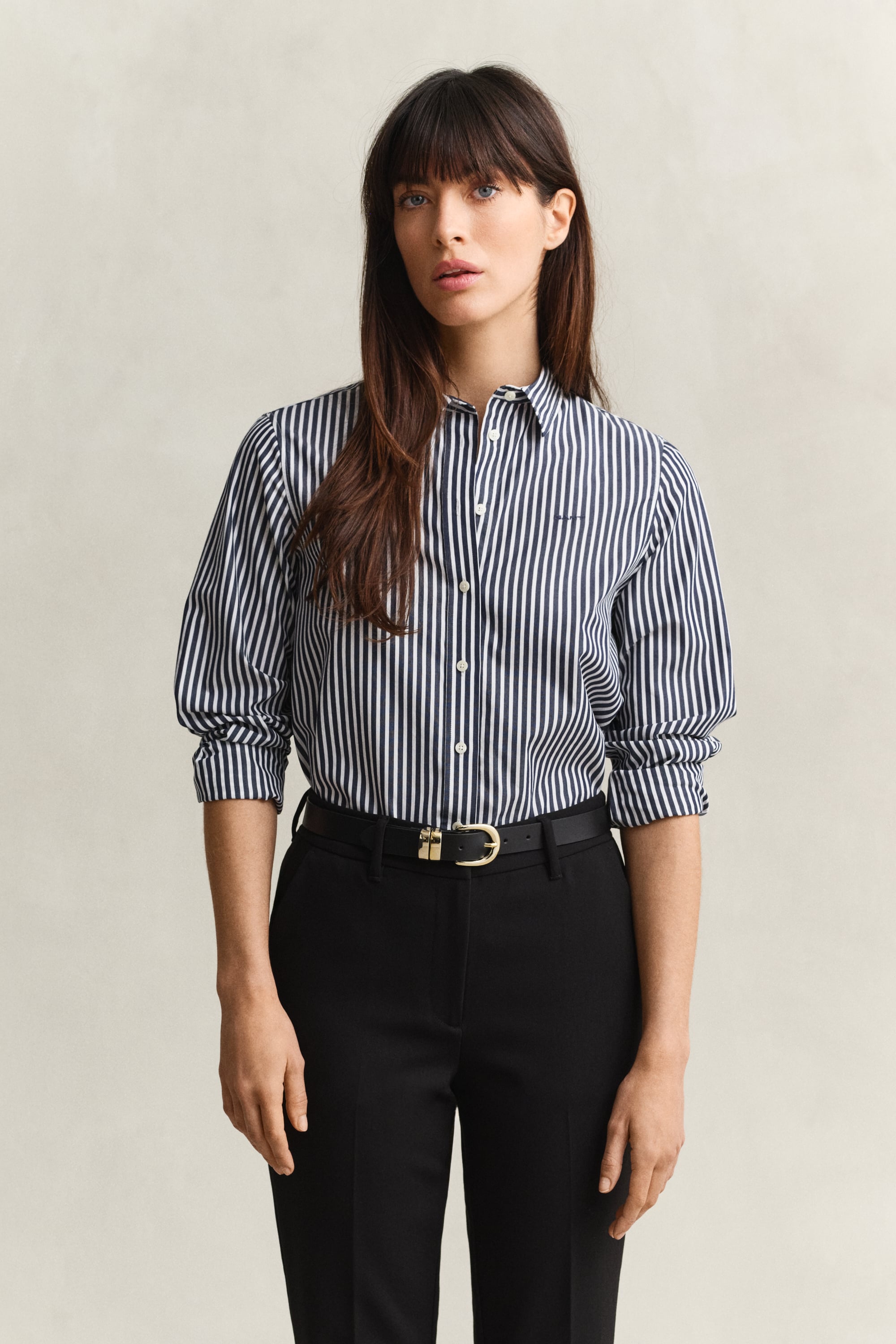 Gant Damen - Popeline-Bluse Im Regular Fit Mit Streifen Classic Blue - Gr. - 44 - Bild 6