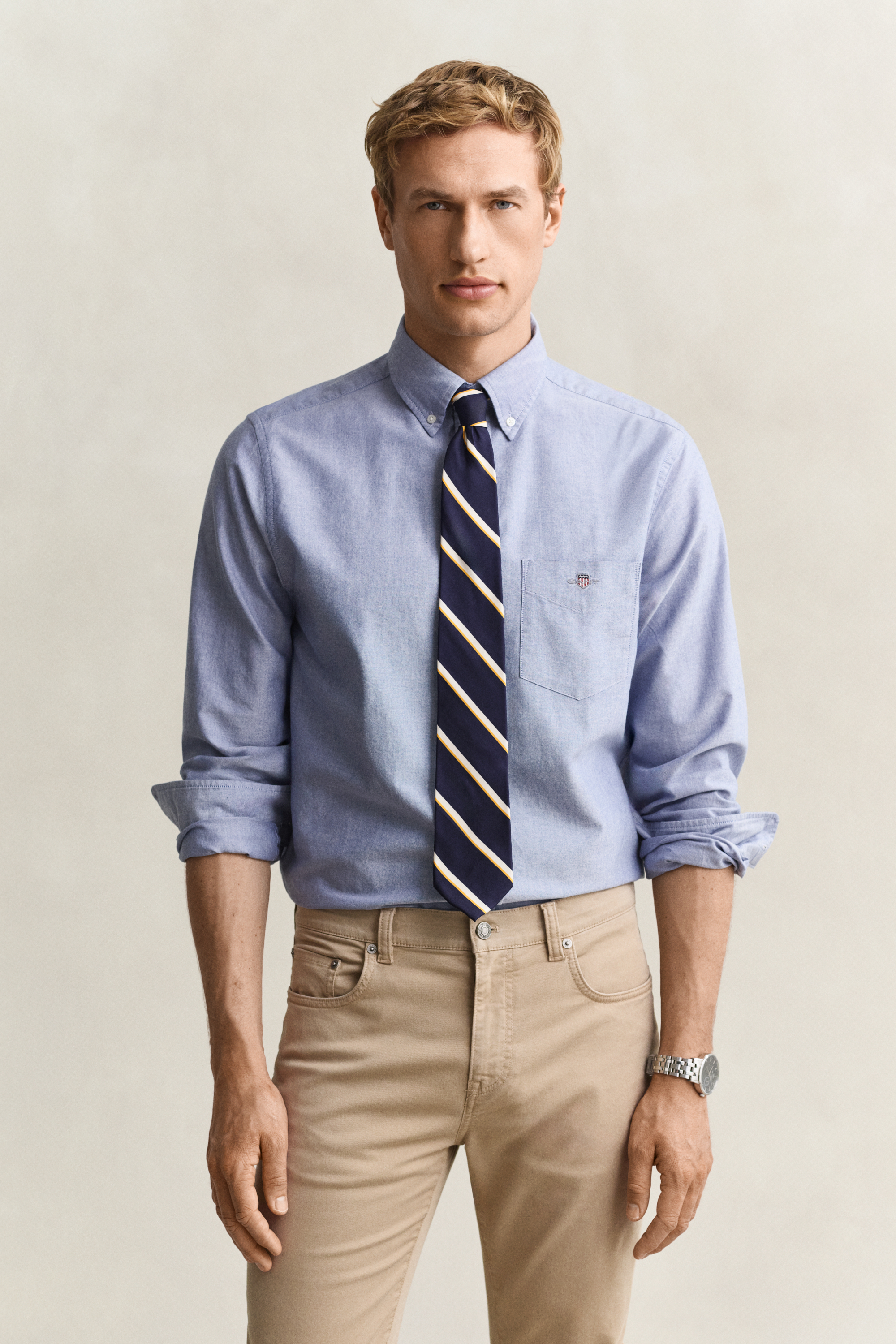 Gant Herren Blau Für 3000200 Oxford-Hemd Regular Fit Himmel (M), Lässig, Baumwolle, Klassisch, Langarm - Bild 5
