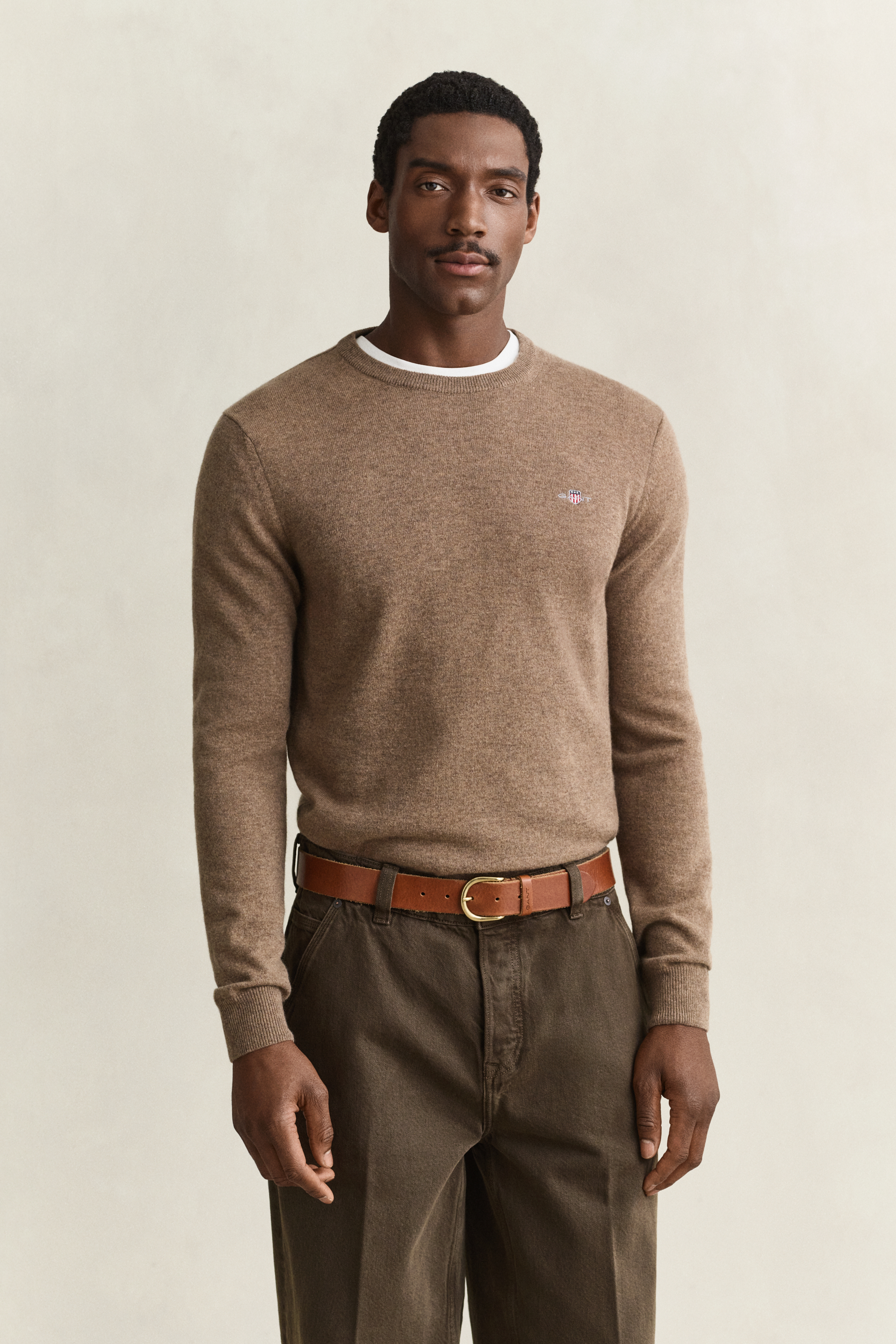 Gant Beige Pullover Mit Rundhalsausschnitt Superfine - Bild 5