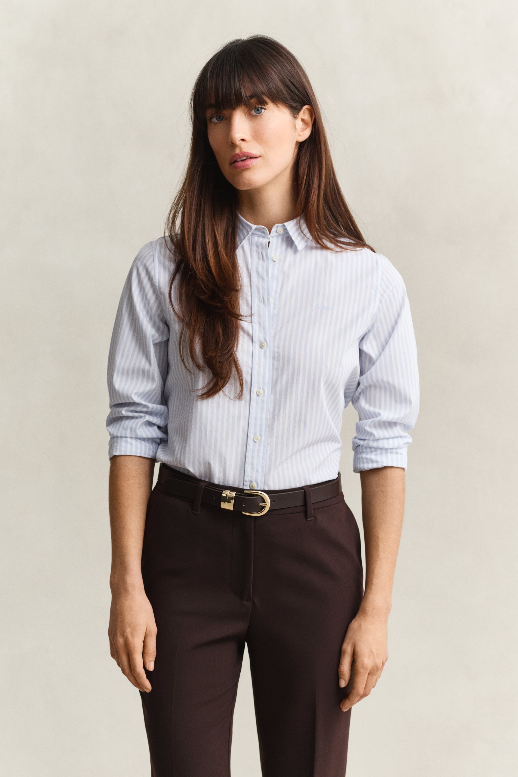 Gant Damen - Popeline-Bluse Im Regular Fit Mit Streifen Light Blue - Gr. - 40 - Bild 7