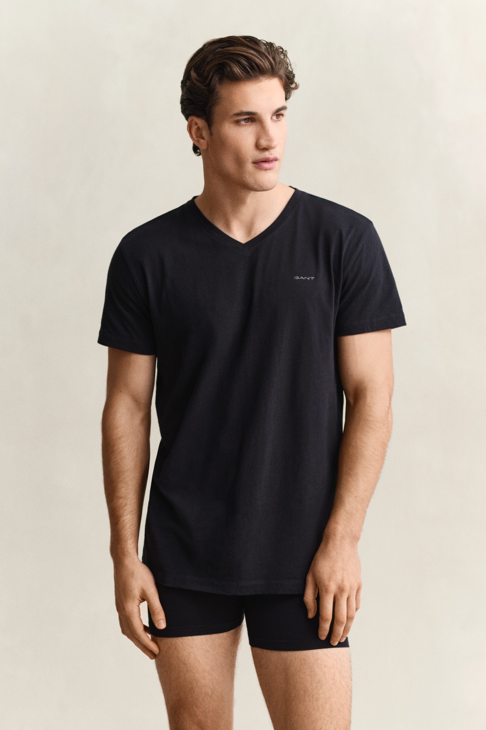 GANT Herren 2er-Pack V-Neck T-Shirts (XXXL) Schwarz / Weiß