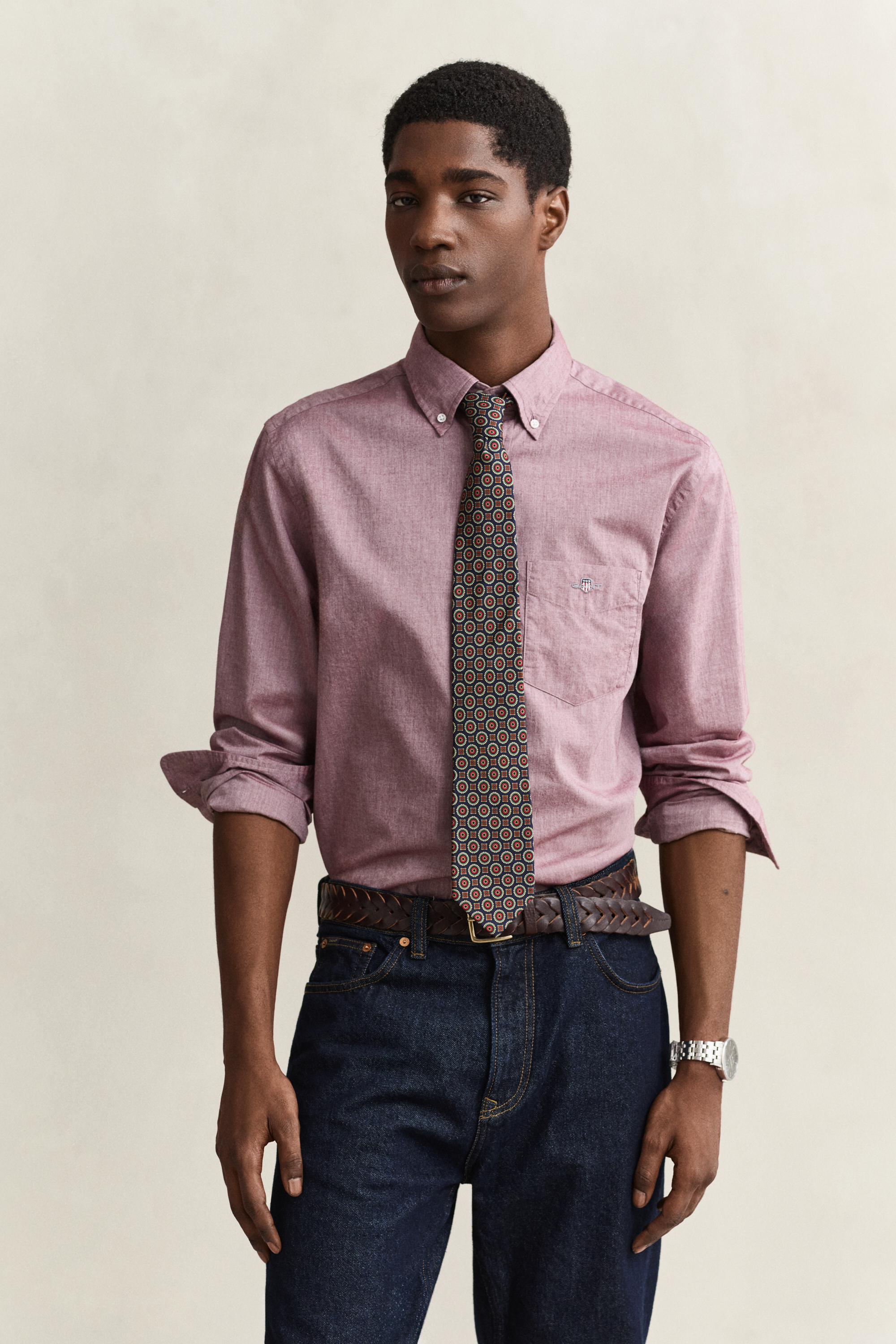 Gant Herren Deep Grape Wine Classic Regular Fit Popeline Hemd (L) - Bild 3