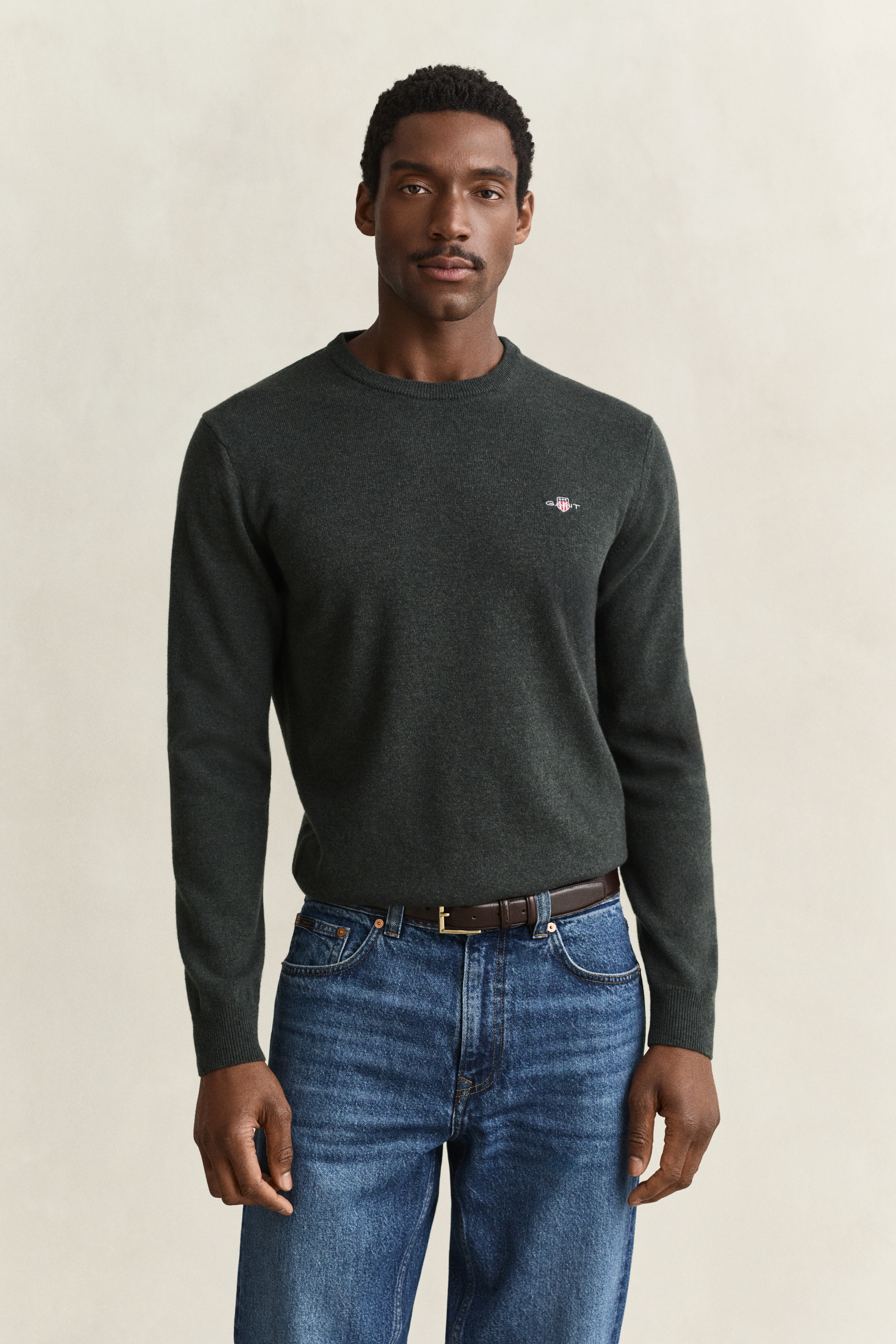Gant Herren Vert Pullover Mit Rundhalsausschnitt Superfine - Bild 2