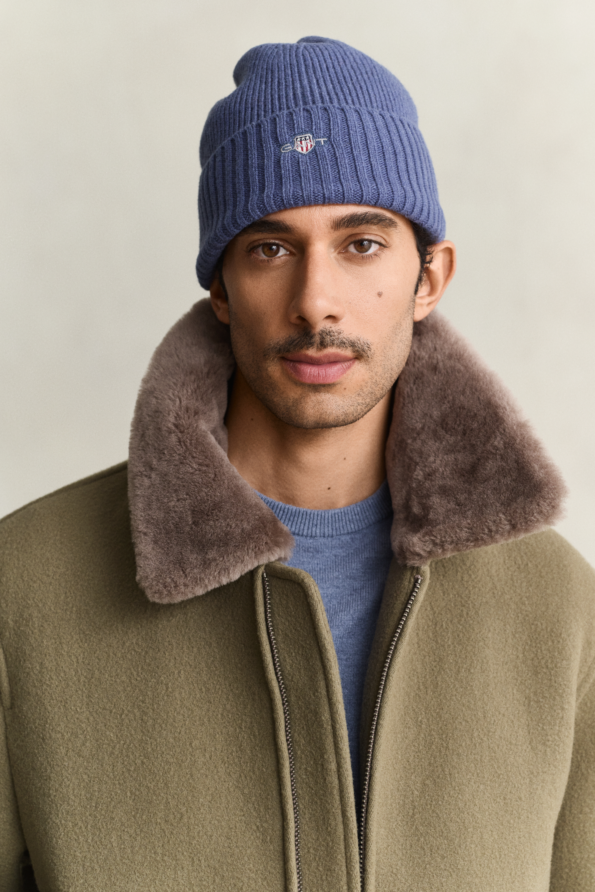Gant Herren Blau Horizon Shield Beanie Aus Wolle (One Size)
