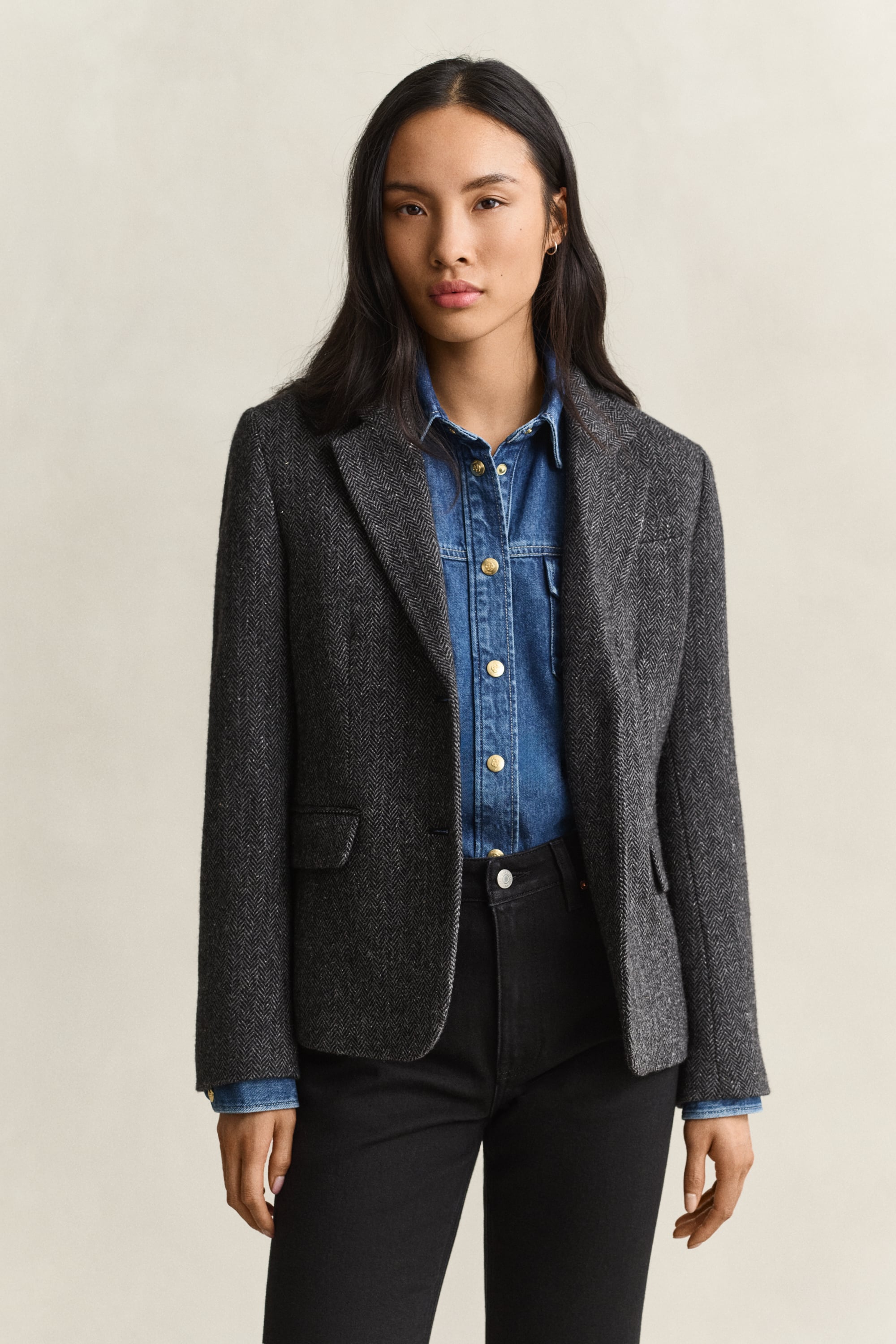 Gant Herringbone Slim-Fit Single-Breasted Blazer - Bild 2