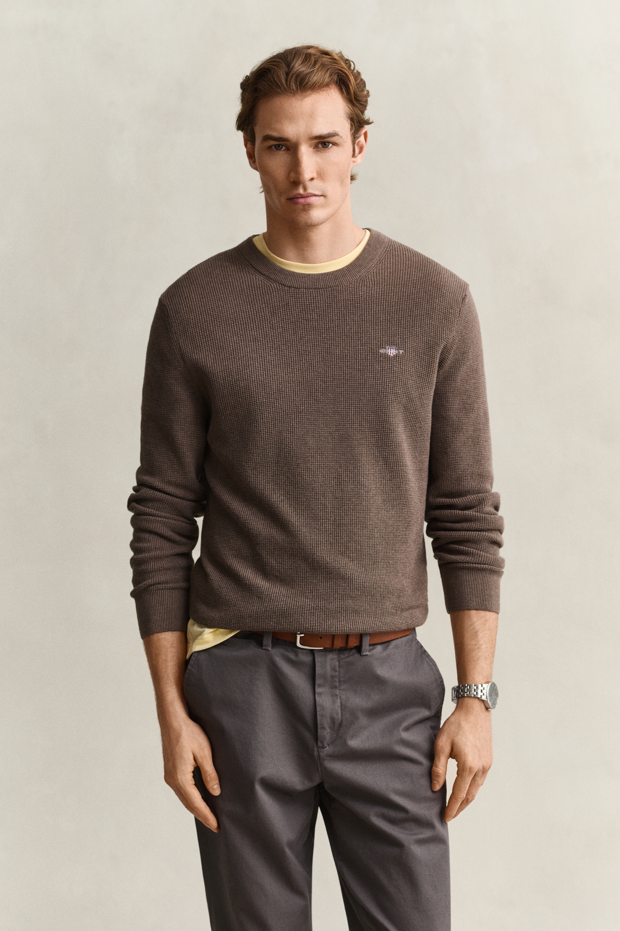 Gant Herren Beige - Sweatshirt Mit Waffelstruktur - Gr. - Xxxl - Bild 2