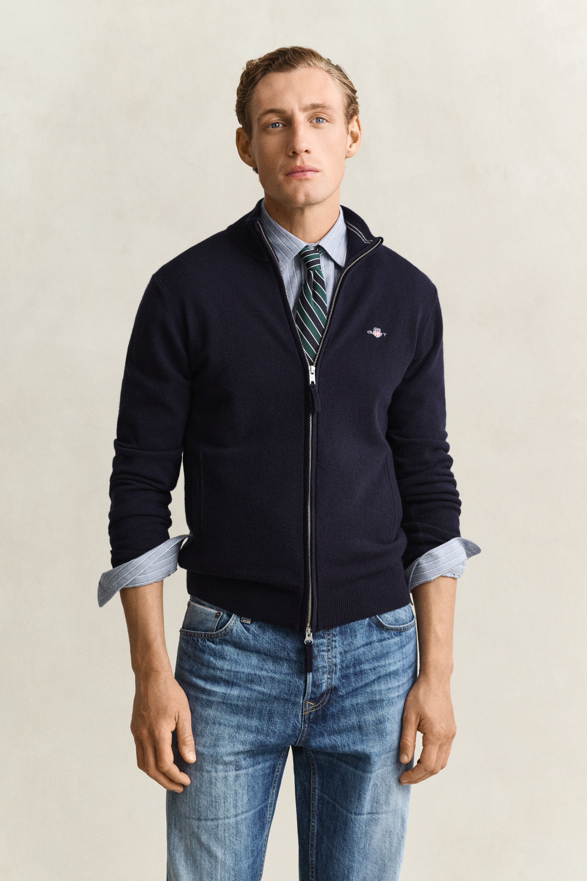 Gant Herren Strickjacken & Cardigans Blau Gr. Extra Groß - Bild 6