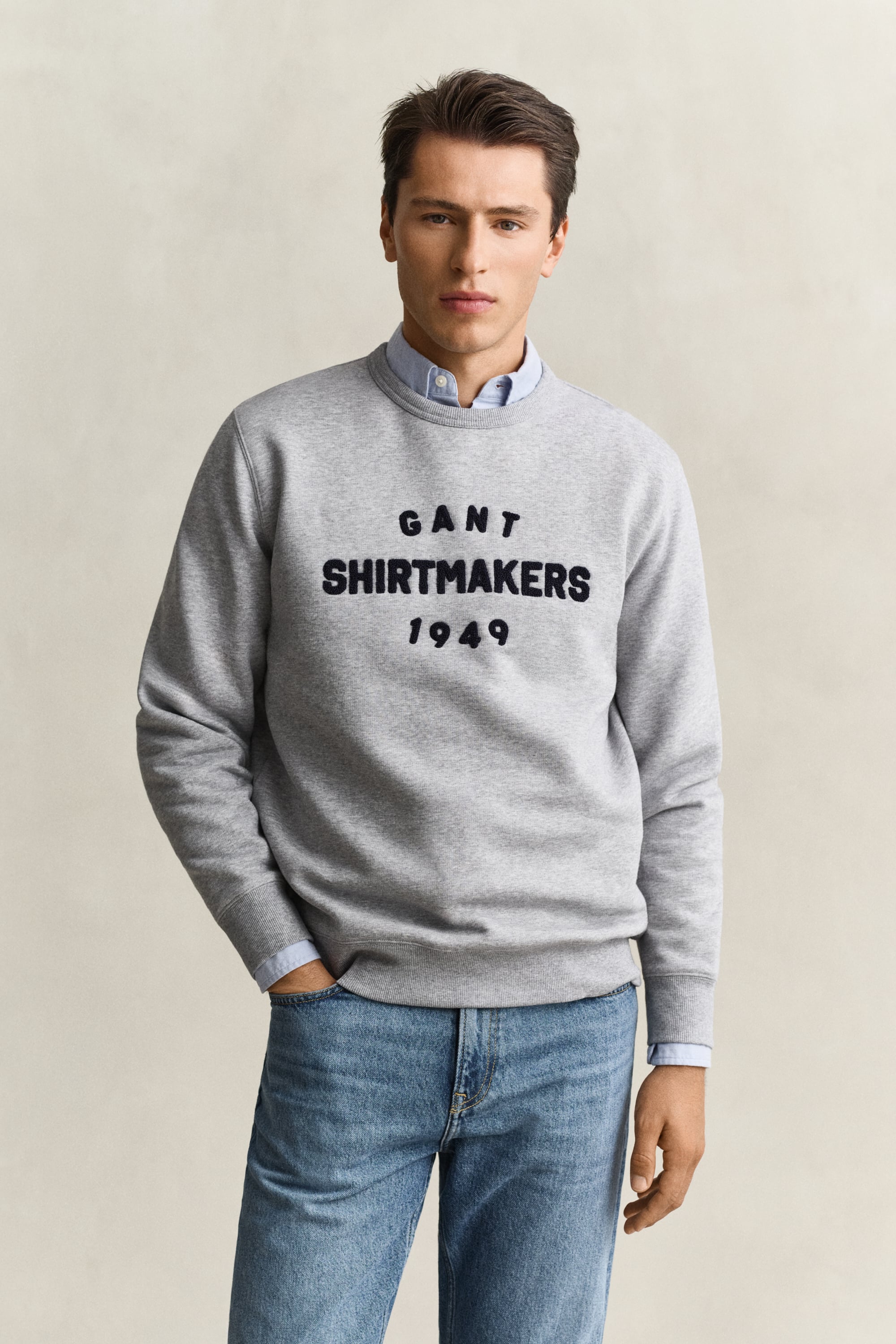 Gant Herren Grau Melange Graphic Sweatshirt (Xl)
