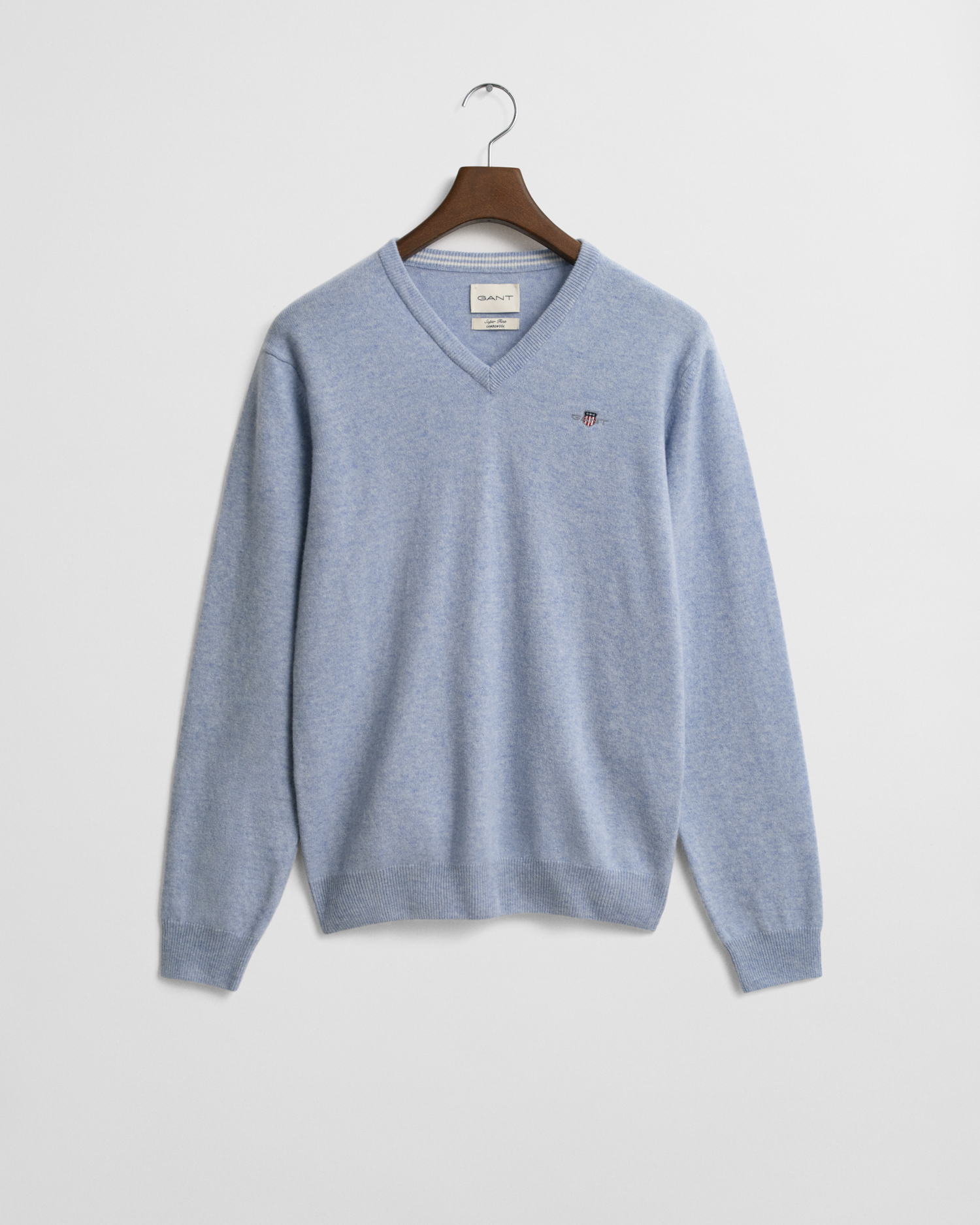 Gant Pull à col en V Superfine Lambswool Vert | Dressinn