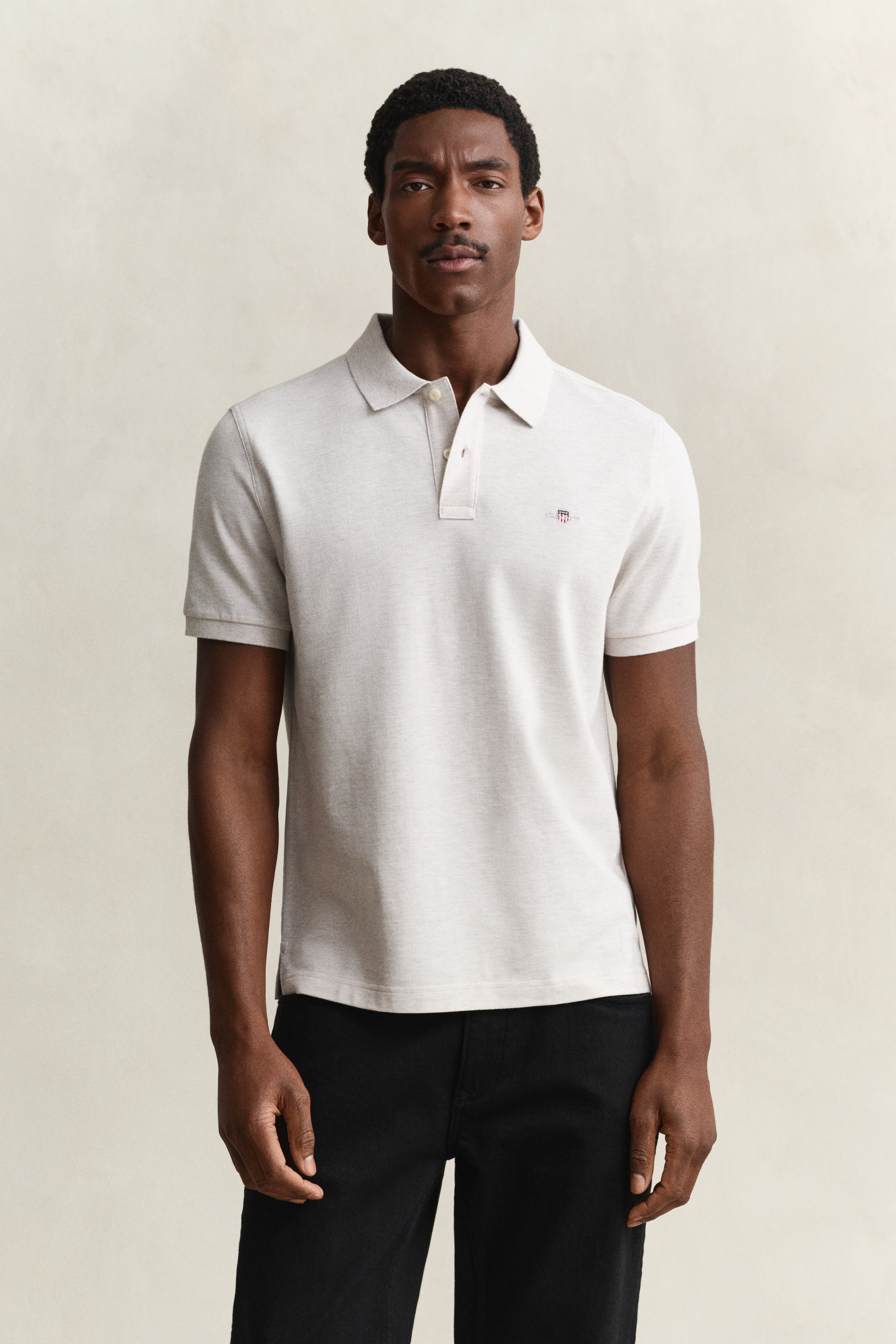 Gant Herren Glacier Melange Classic Regular Fit Poloshirt (L) - Bild 4