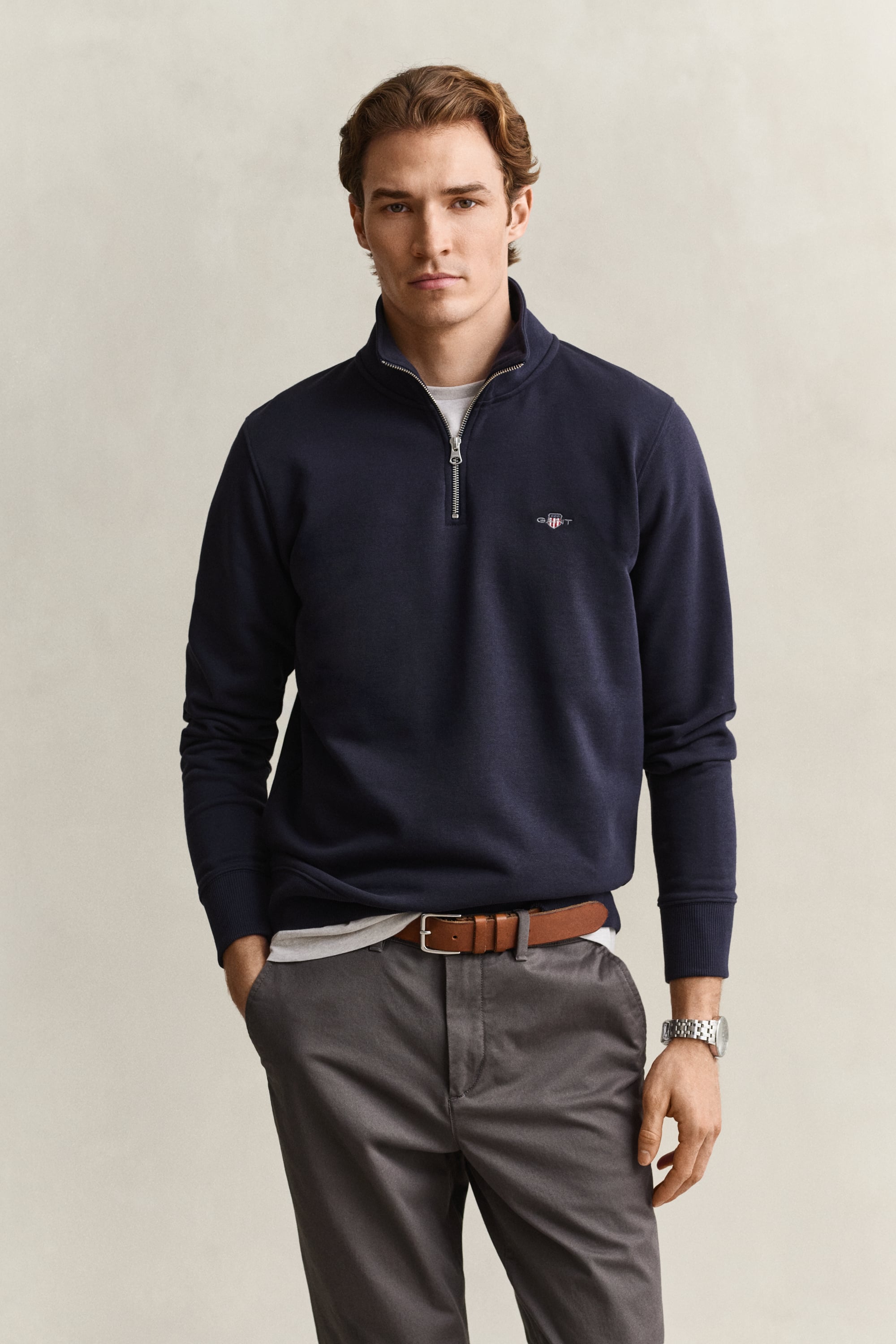 Gant Herren Blau Troyer Baumwolle Unifarben - Bild 14