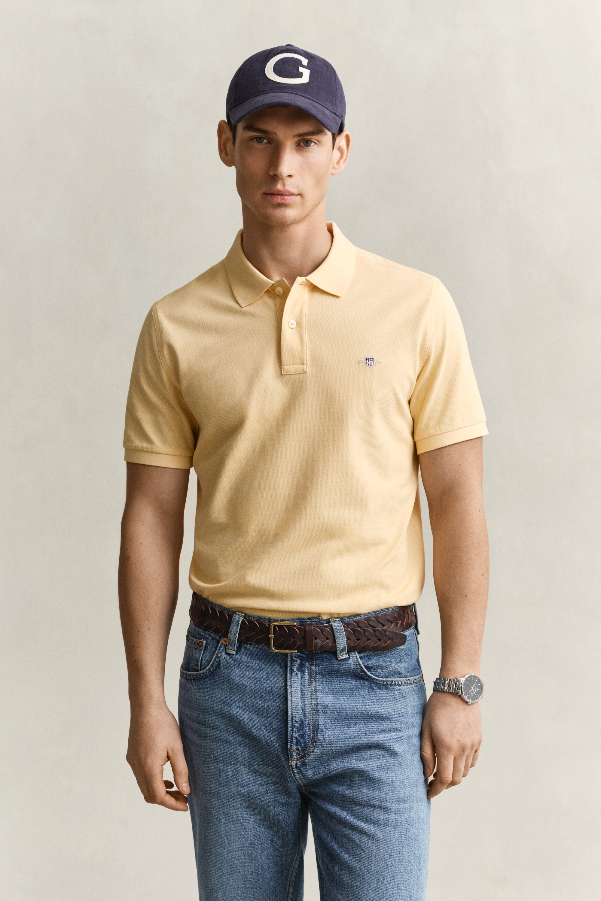 Gant Herren Mild Gelb Classic Regular Fit Poloshirt (M)