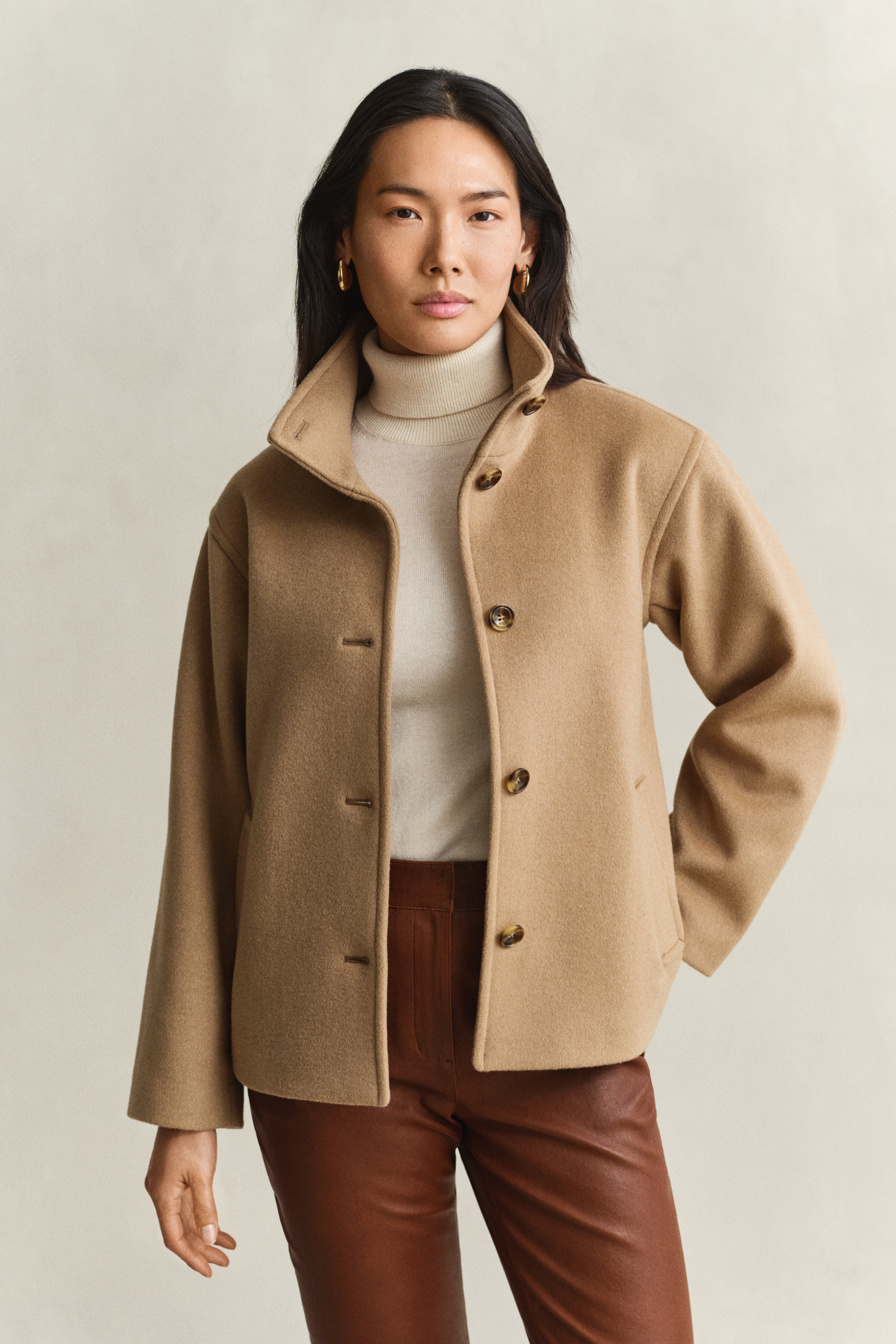 Gant Damen - Jacke Aus Wollmischung Warm Khaki - Gr. - Xl - Bild 2