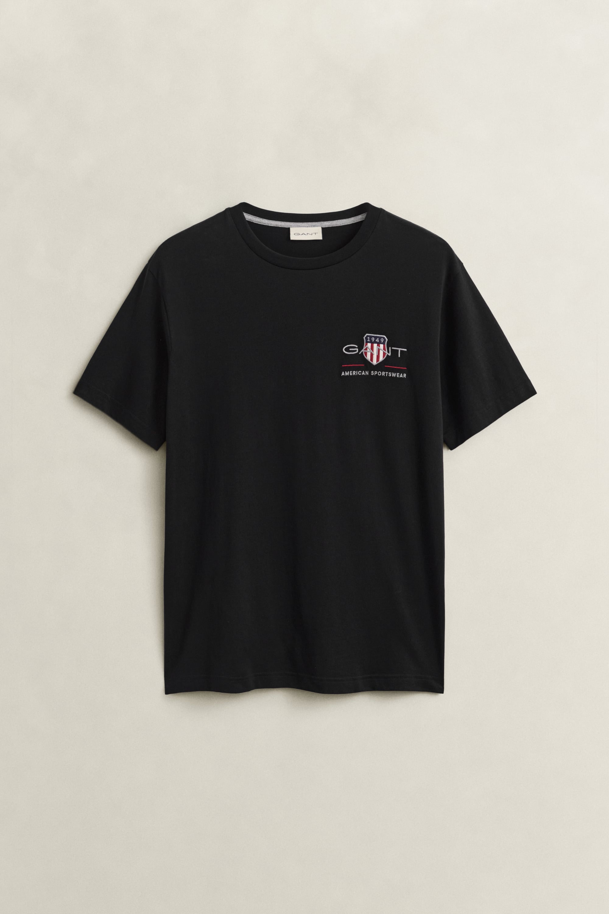 Hemden Gant Herren Schwarz Shield Regular Fit T-Shirt Einfarbig - Bild 3