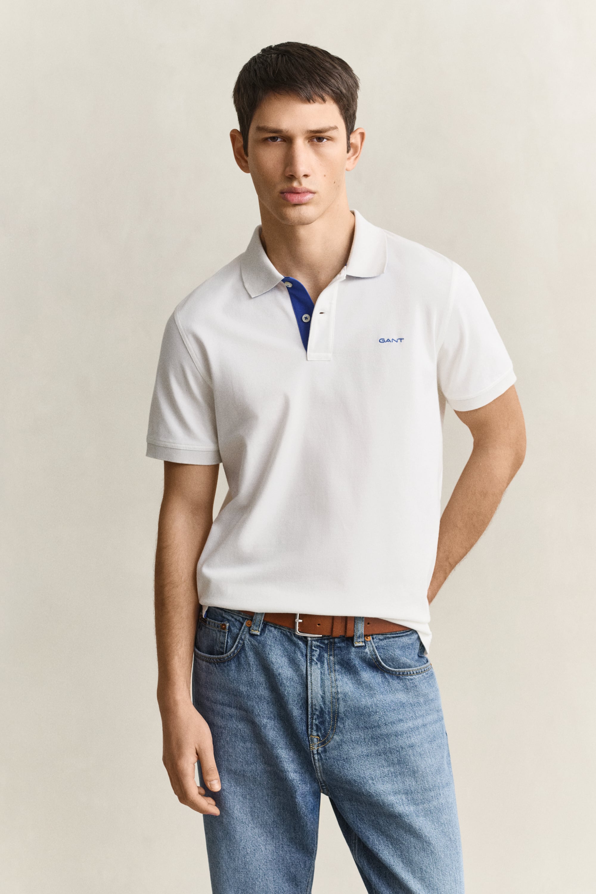 Gant Blanc Polo-Shirt Regular Contrast - Bild 6